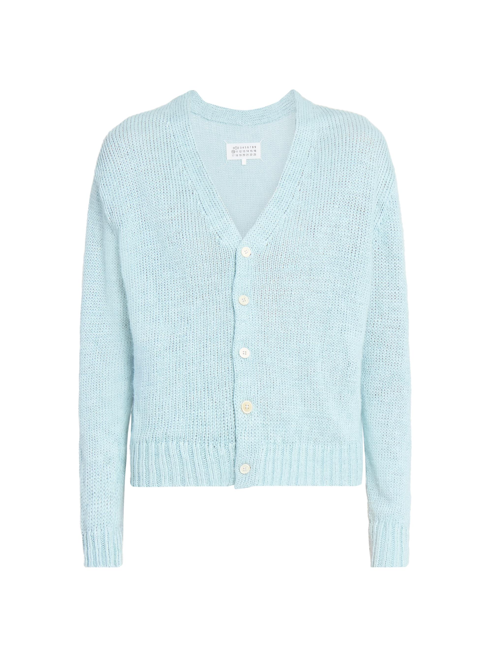Maison Margiela Women's Hemp V-Neck Cardigan - Light Blue