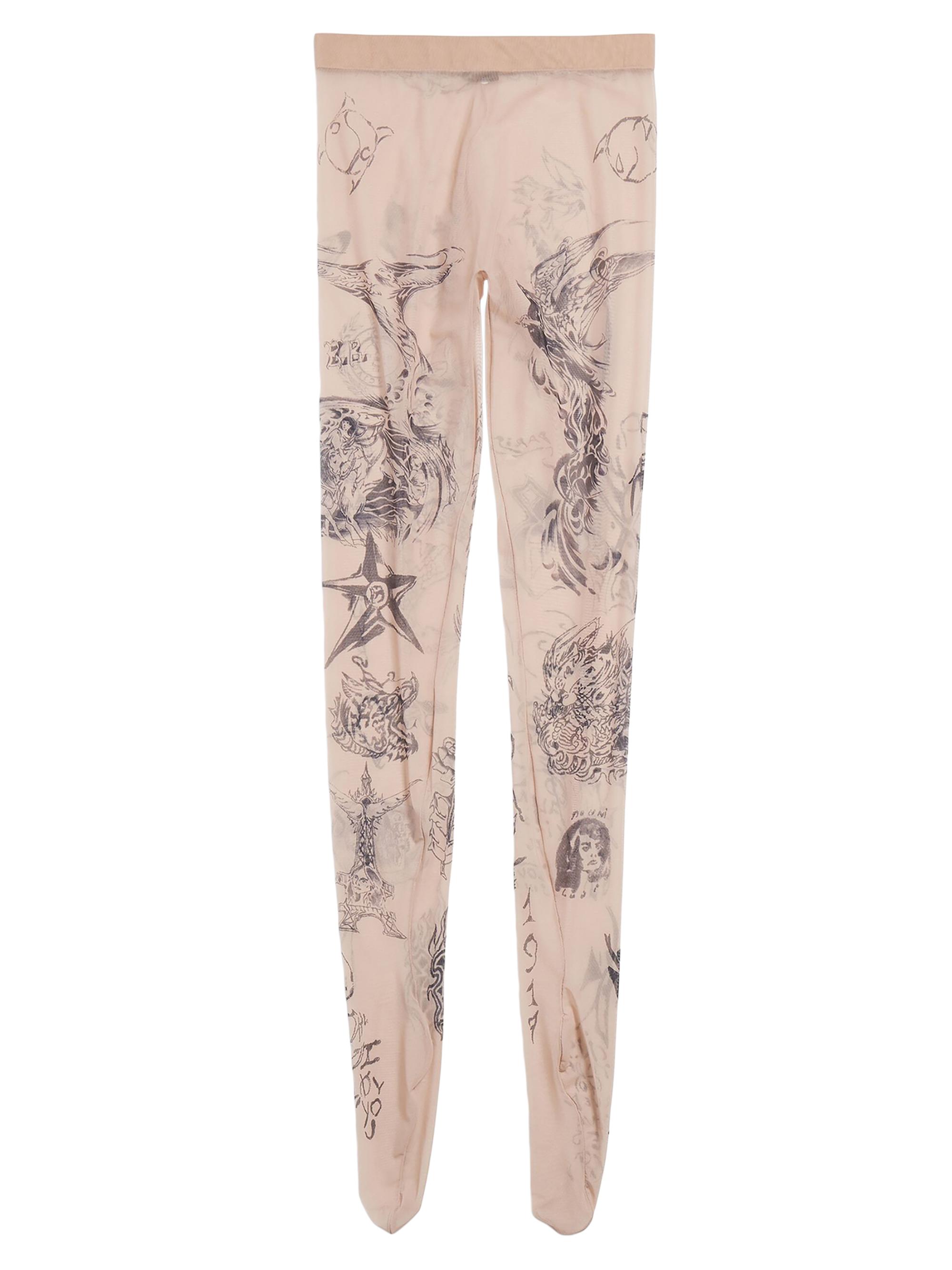 Balenciaga Women's Tat Tights - Light Beige