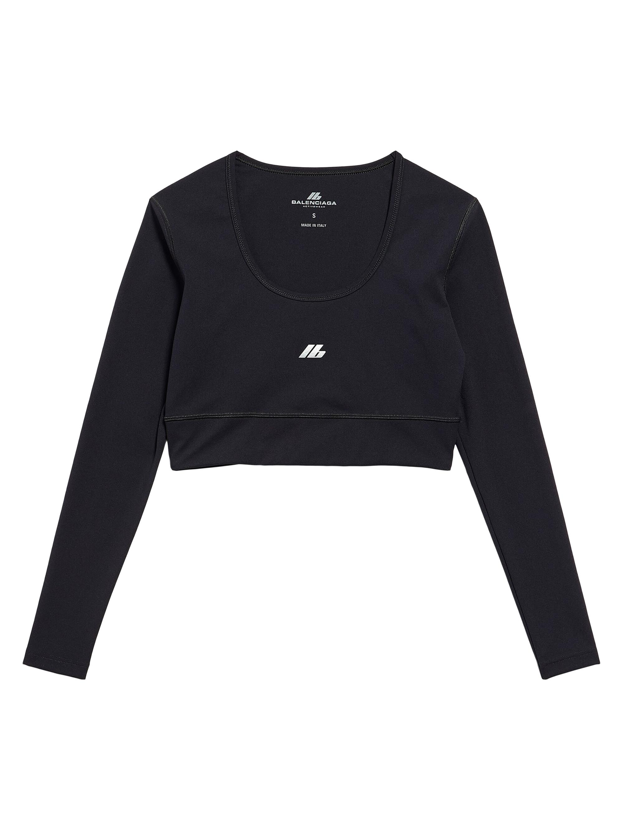 Balenciaga Women's Activewear Long Sleeve Sports Bra - Black