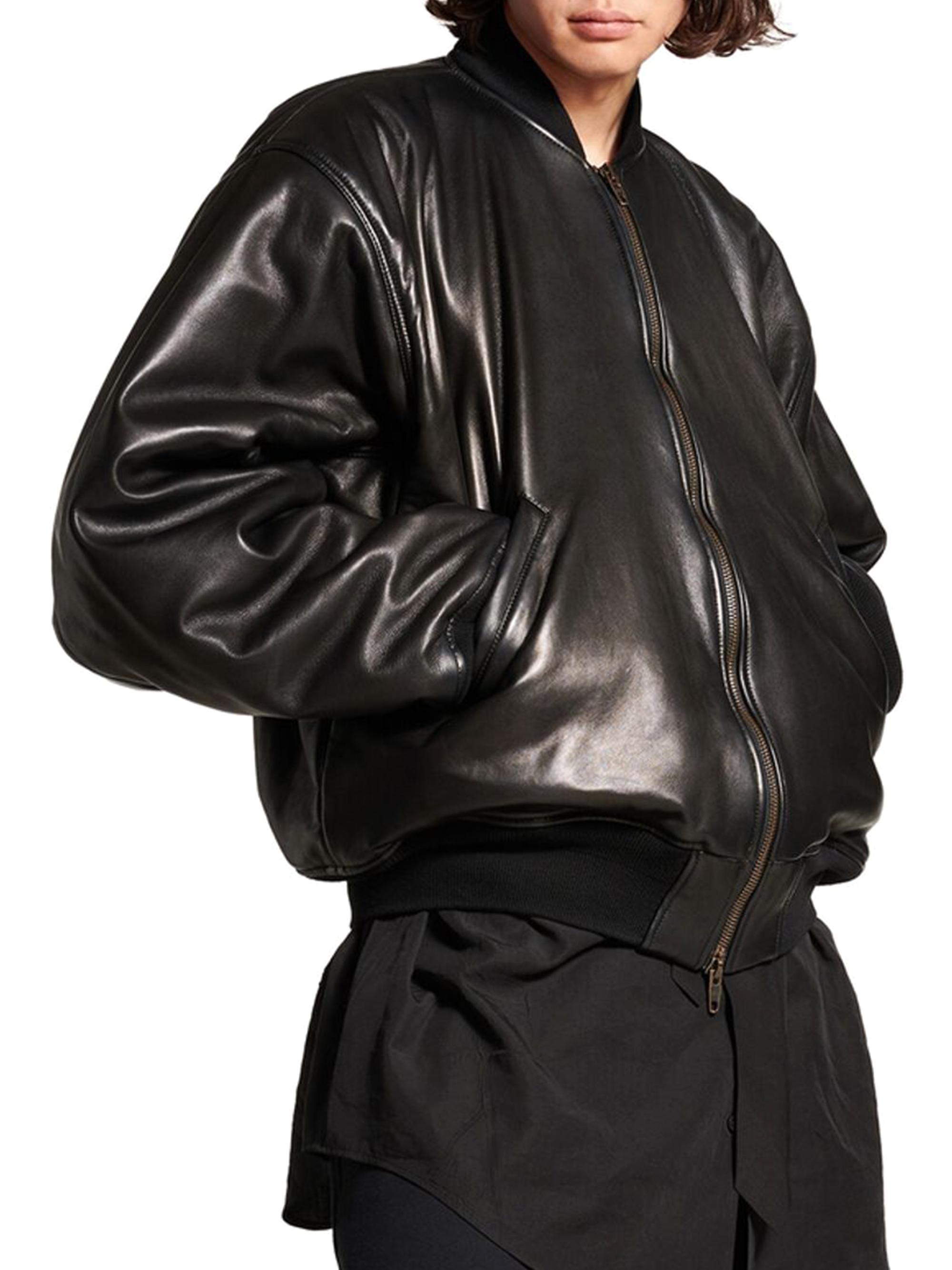 Balenciaga Bomber Leather Jacket | Saks Fifth Avenue