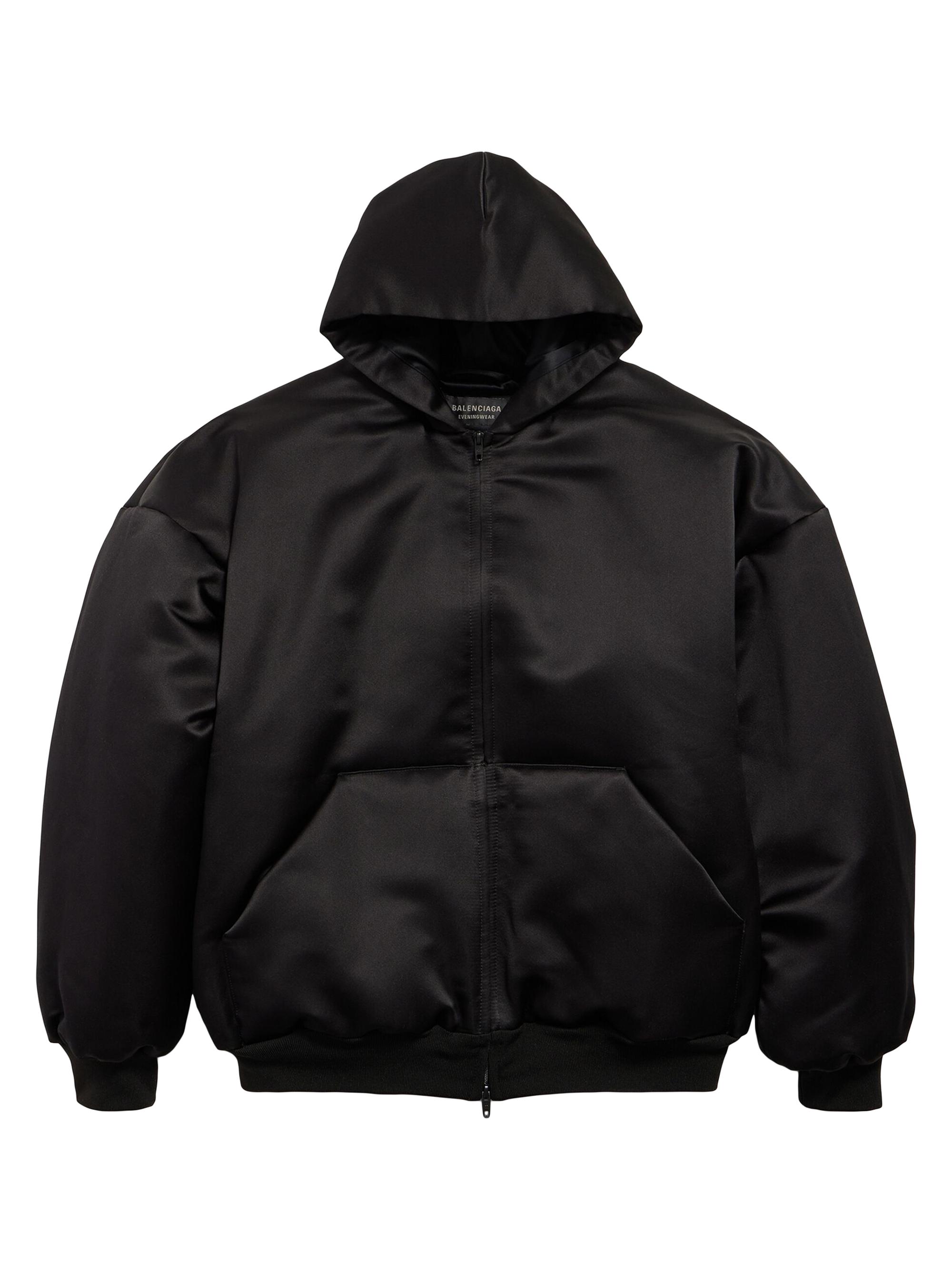Balenciaga Women's Padded Zip-Up Hoodie - Black