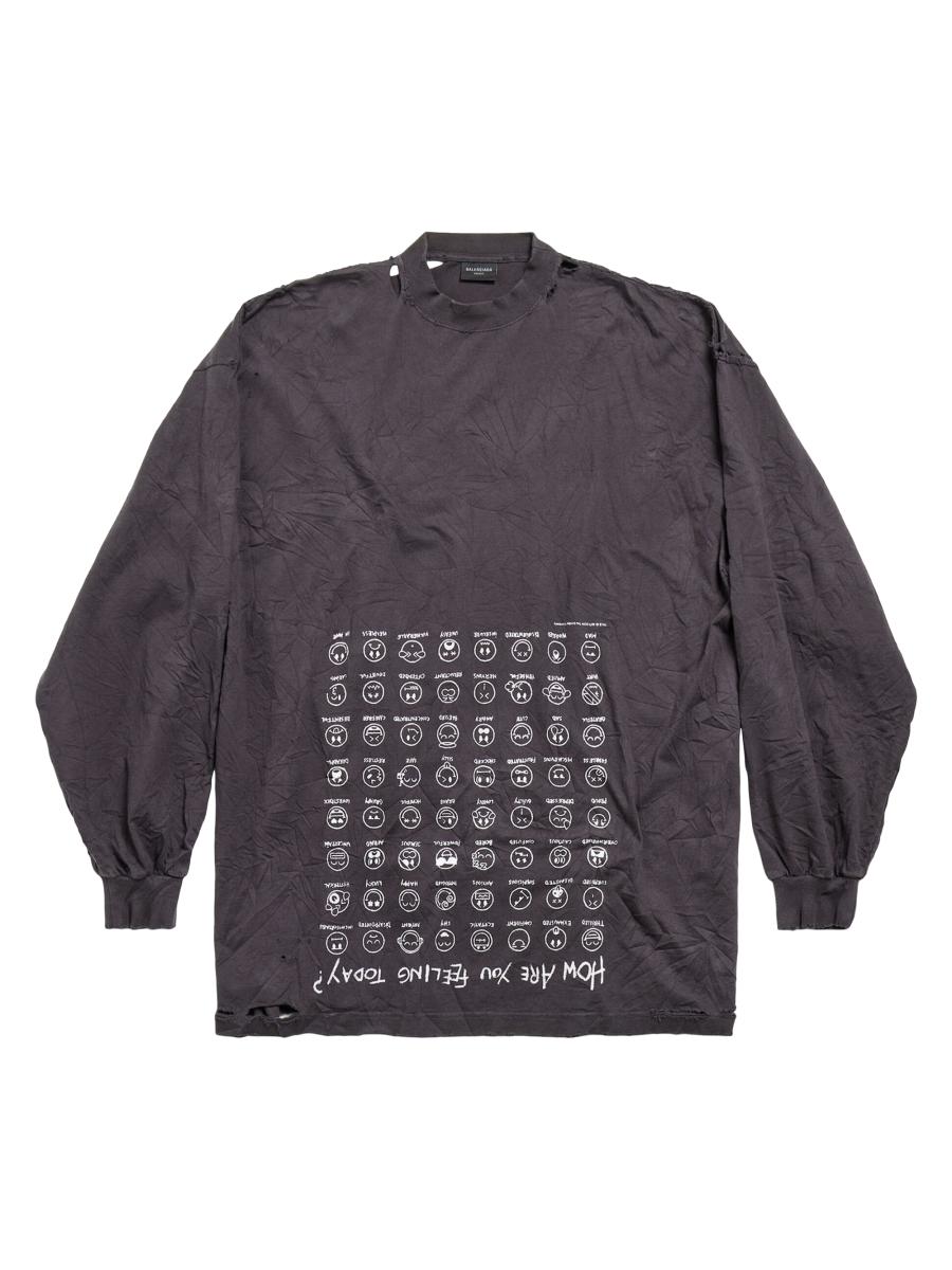 BALENCIAGA HOW ARE YOU FEELING TODAY Tシャツ 長袖 コットン 0400022069887?wid=900