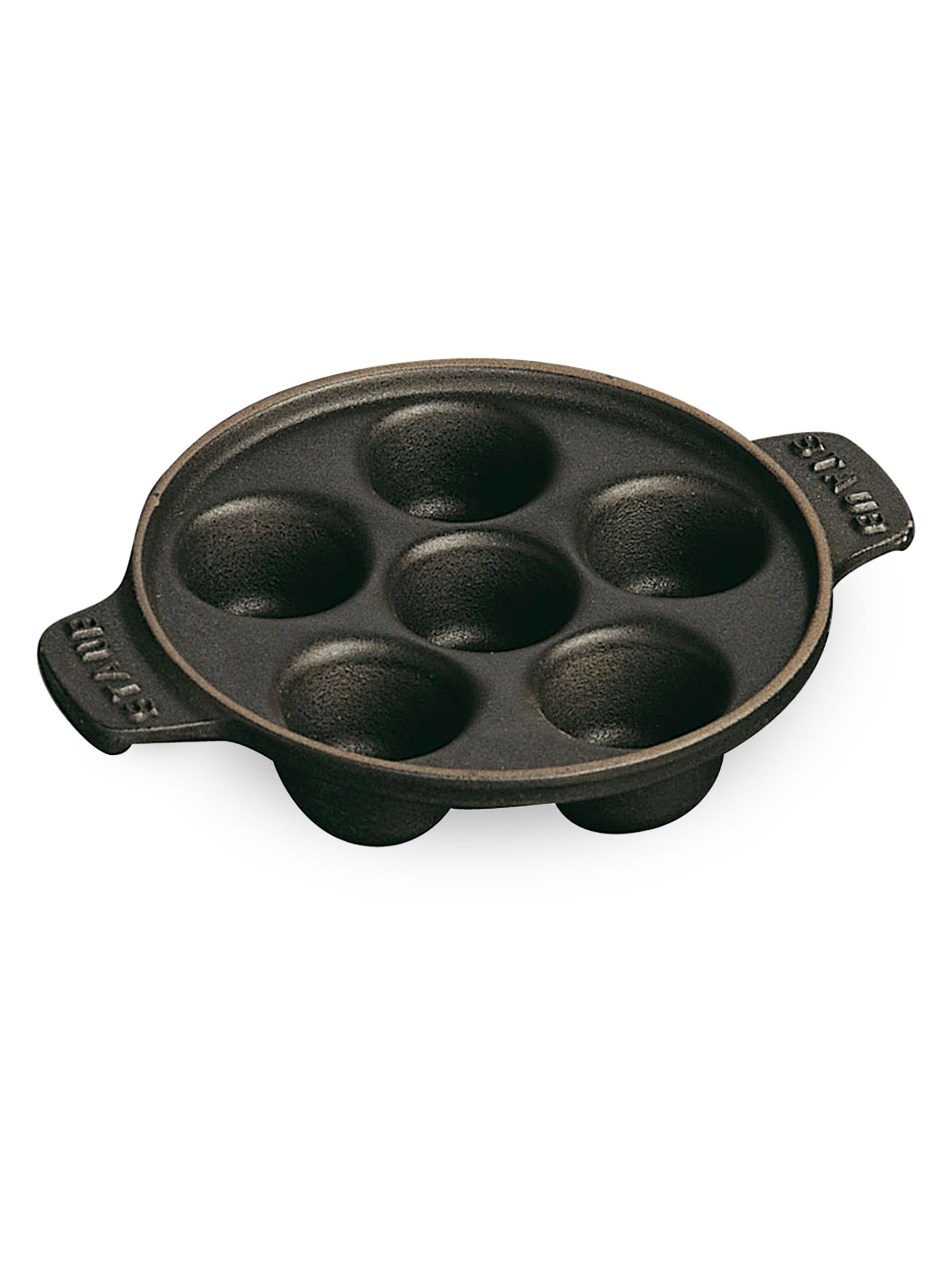 Staub Cast Iron 5.75''Escargot Dish with 6 holes - Matte Black