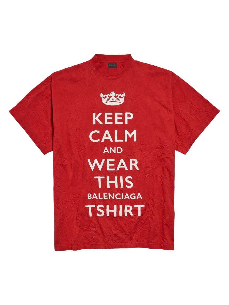 【関税&送料込】Balenciaga Red Cropped T-Shirt Keep Calm Balenciaga Red cropped t-shirt Keep Calm | TheDoubleF
