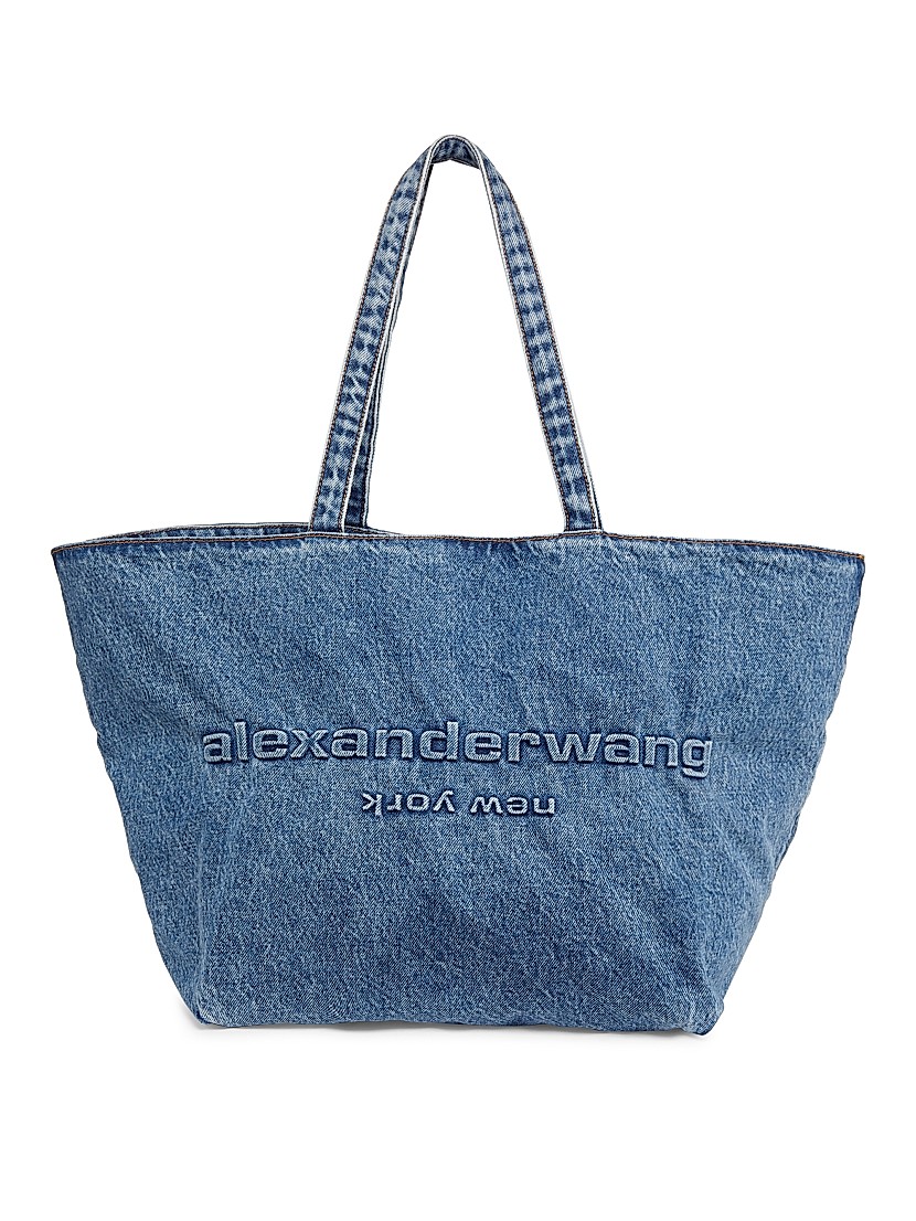 Shop Alexander Wang Punch Denim Logo Tote Bag | Saks Fifth Shop Alexander Wang Punch Denim Logo Tote Bag | Saks Fifth