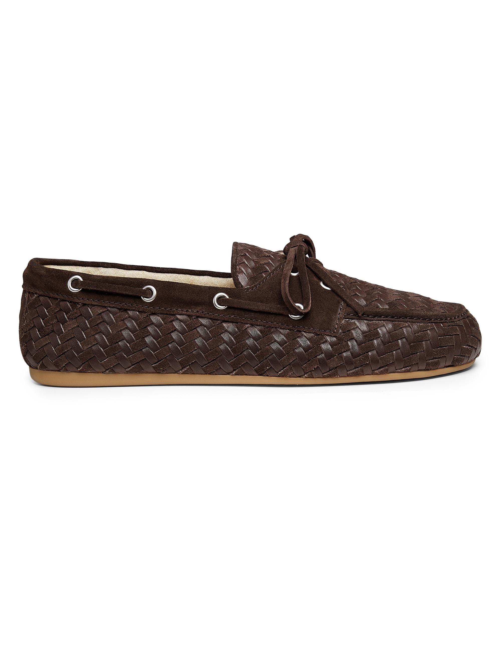 Miu Miu Women's Aviator Woven Leather Loafers - Brown