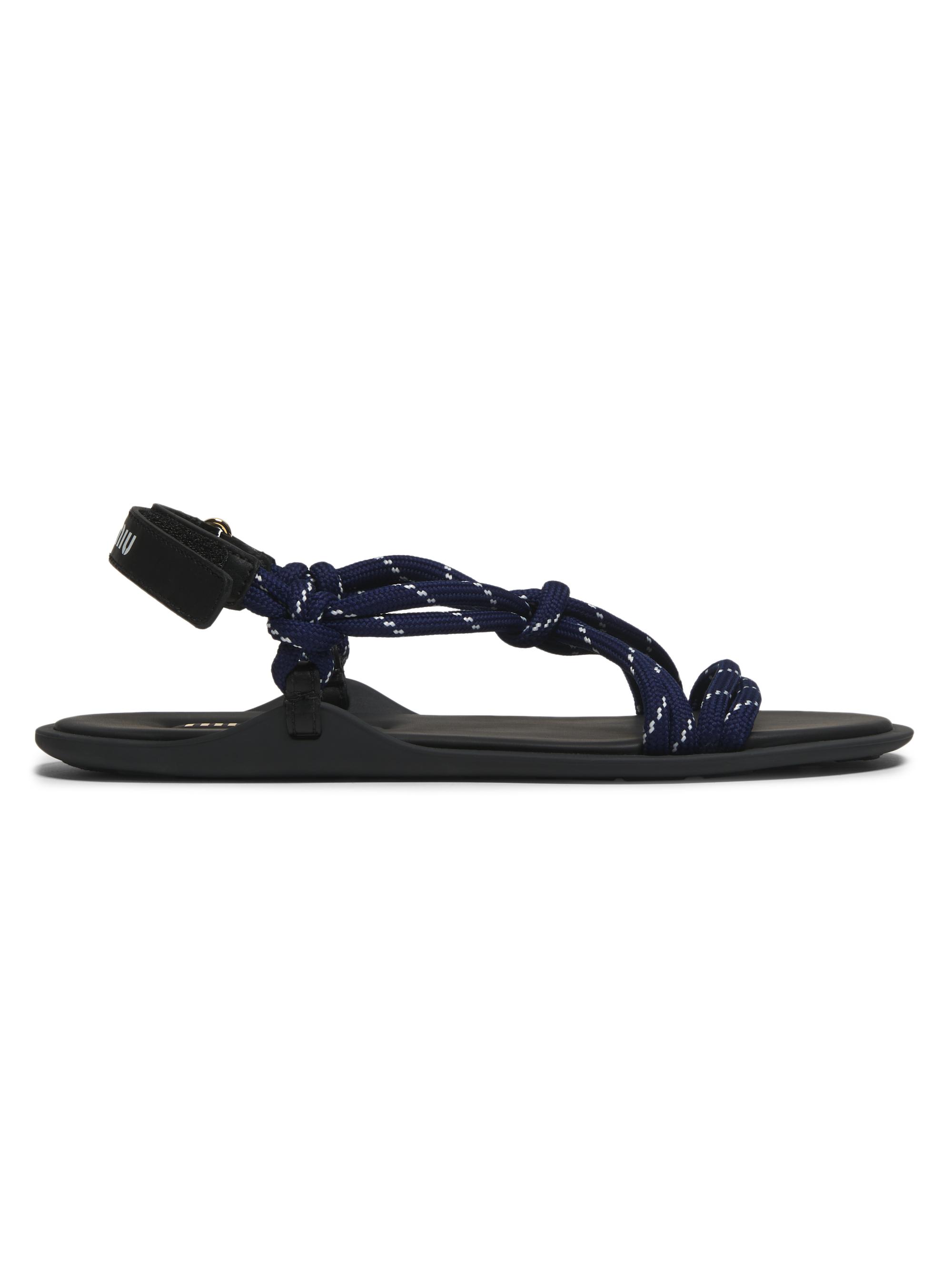 Miu Miu Women's Infradito Rope Sandals - Black