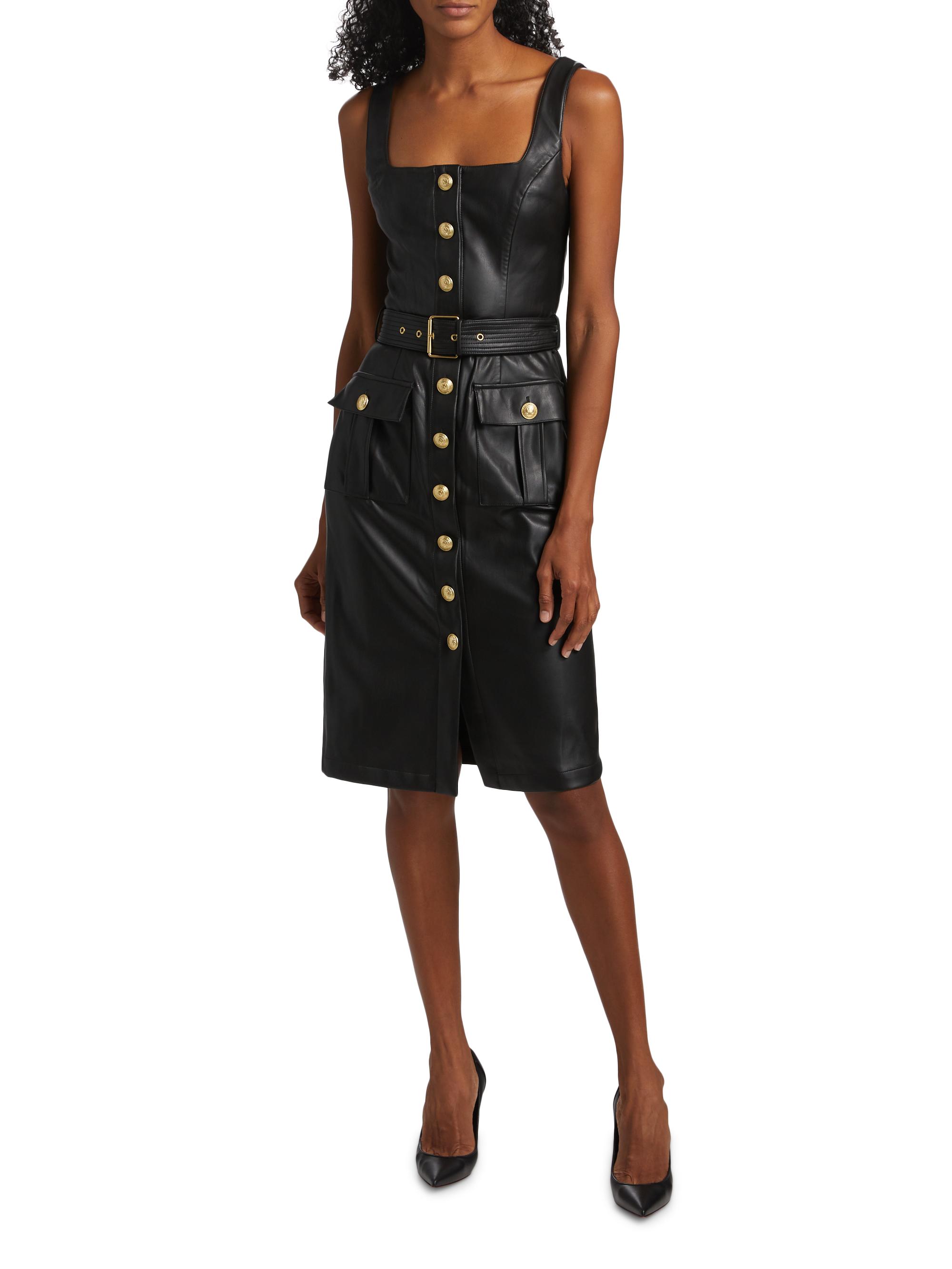 L'AGENCE Idy Faux Leather Tank Dress | Saks Fifth Avenue
