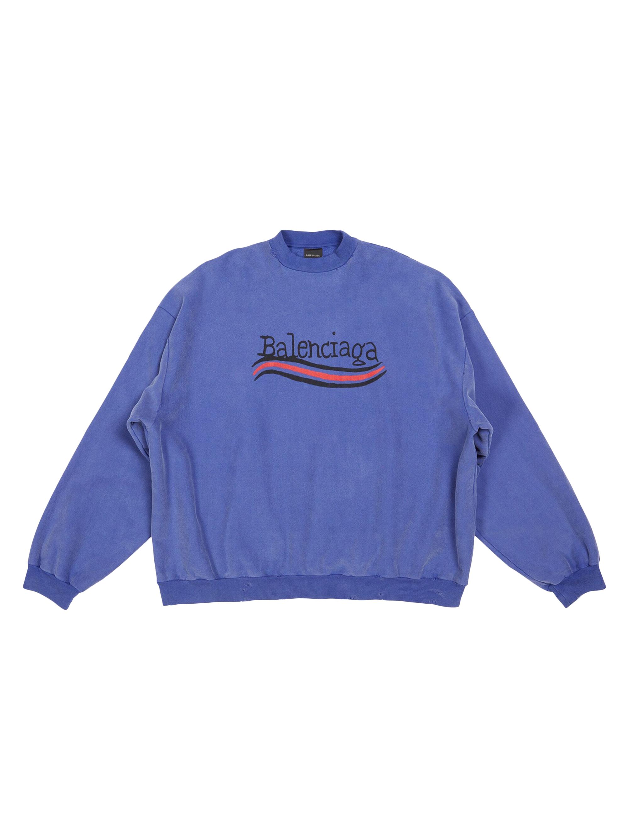 Shop Balenciaga Hand-Drawn Political Campaign Oversized Sweatshirt 