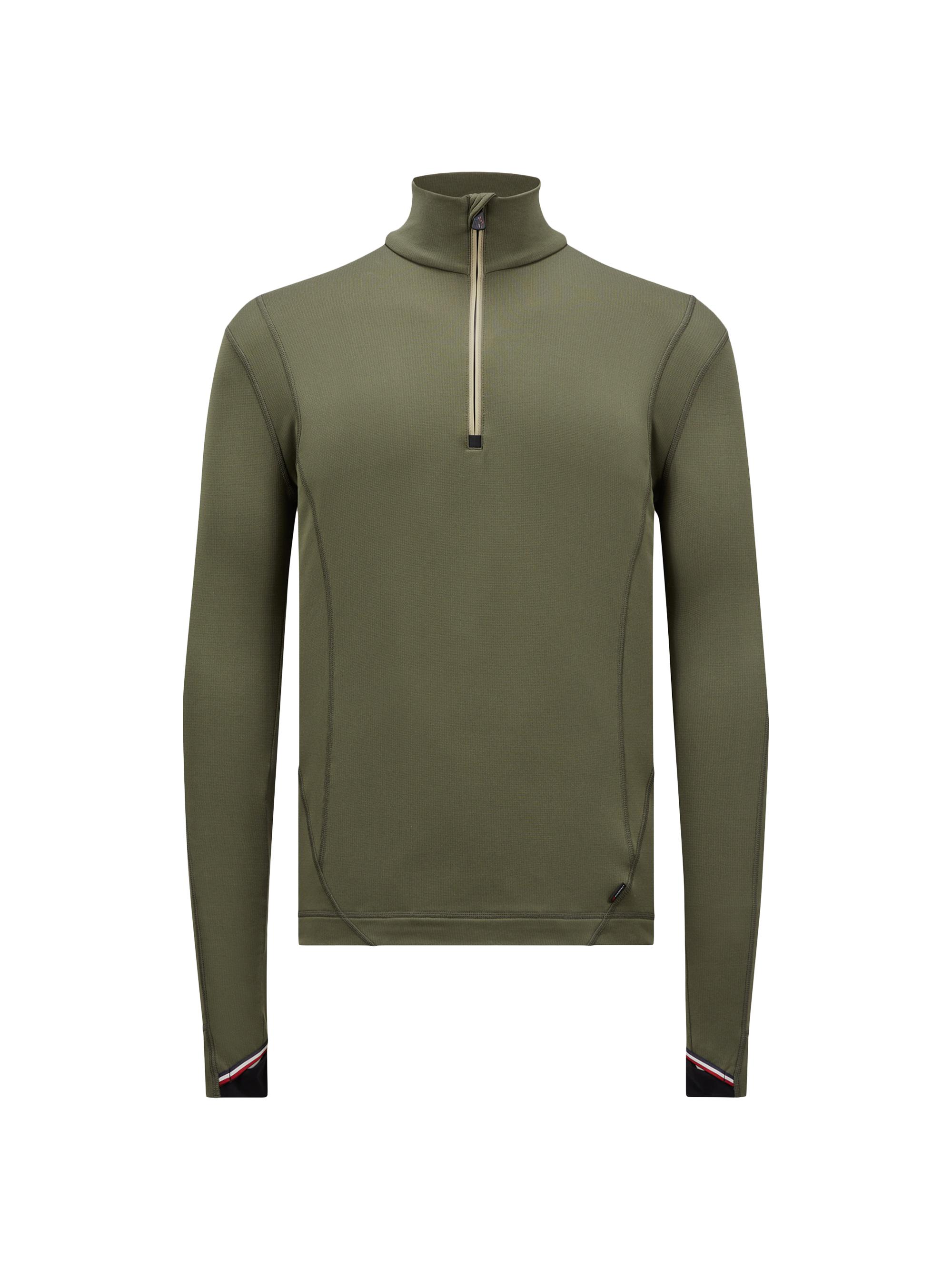 Moncler Grenoble Men's Polartec Quarter-Zip Sweatshirt - Olive Green