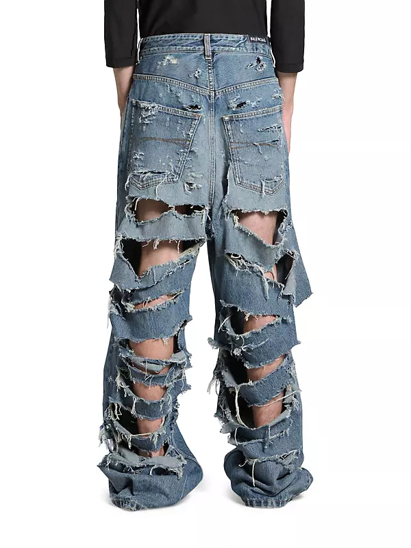 Shop Balenciaga Unisex Super Destroyed Baggy Jeans | Saks Shop Balenciaga Unisex Super Destroyed Baggy Jeans | Saks