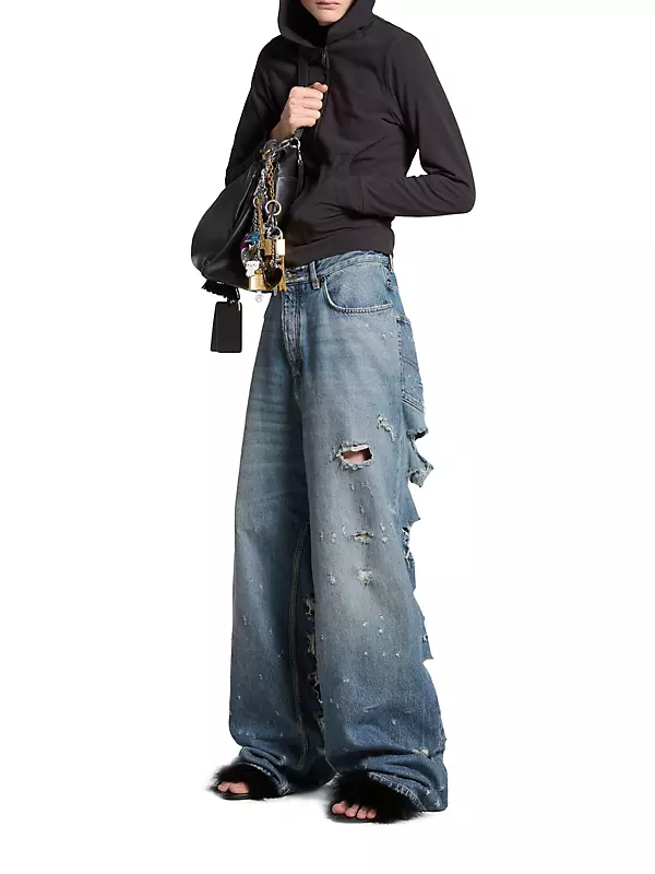 Shop Balenciaga Unisex Super Destroyed Baggy Jeans | Saks Shop Balenciaga Unisex Super Destroyed Baggy Jeans | Saks
