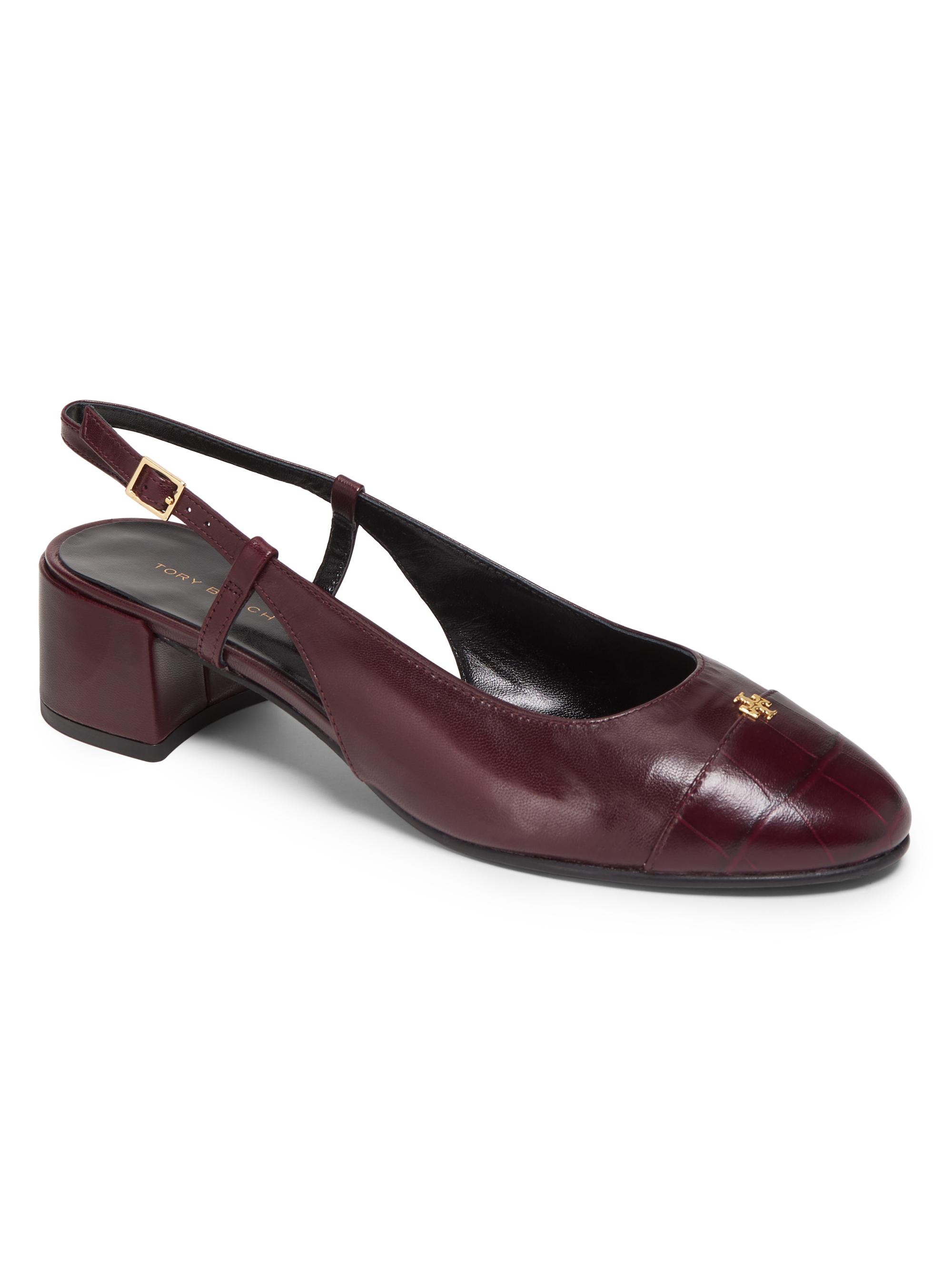 Tory Burch Cap-Toe Leather Slingback Pumps | Saks Fifth Avenue