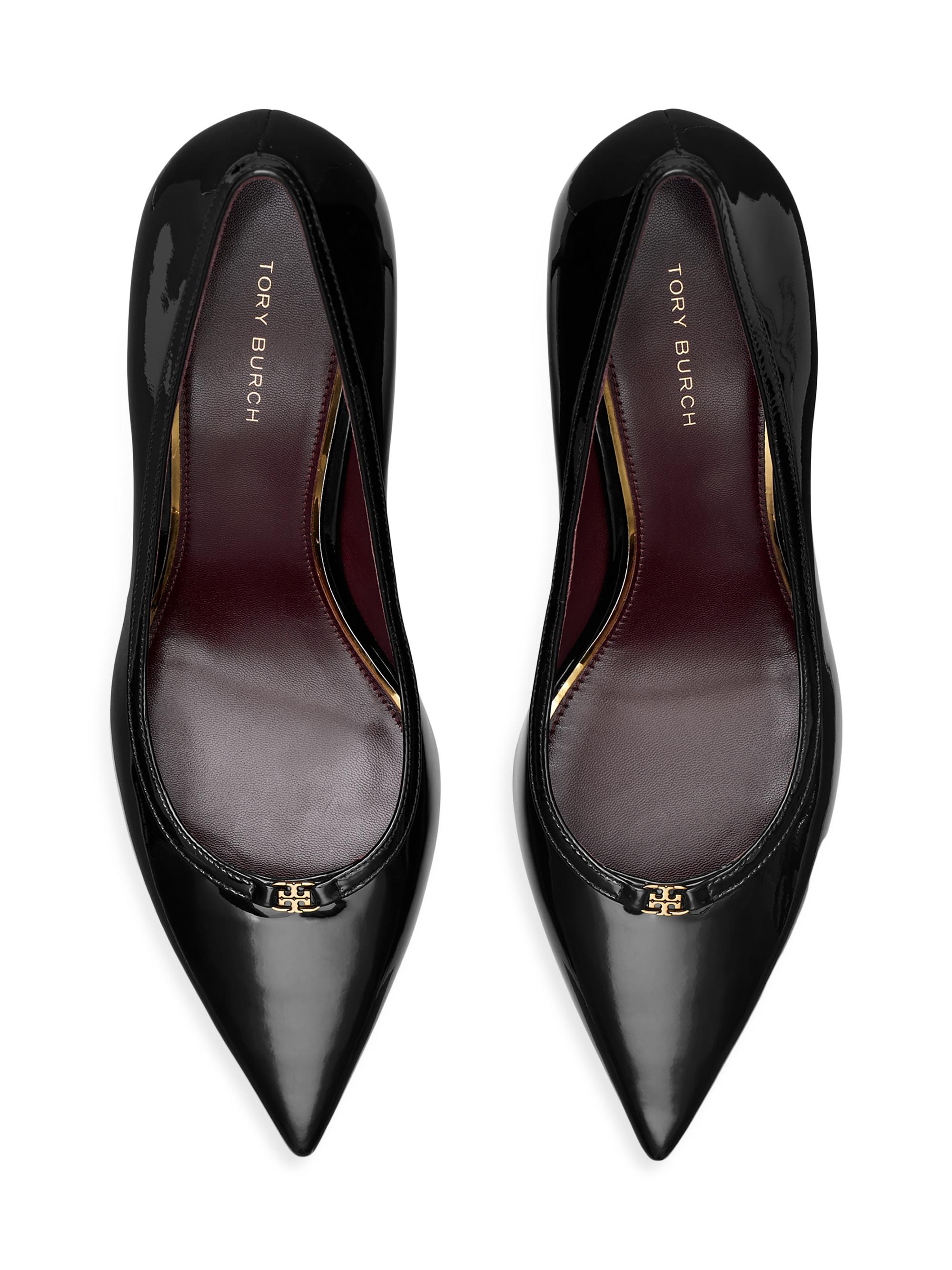 Tory Burch Double T Buckle 80MM Leather Pumps | Saks Fifth Avenue