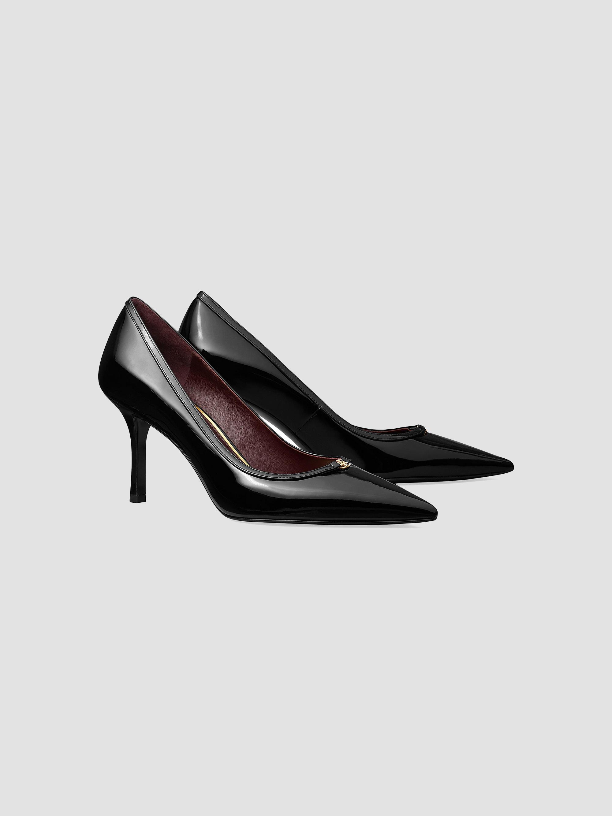 Tory Burch Double T Buckle 80MM Leather Pumps | Saks Fifth Avenue