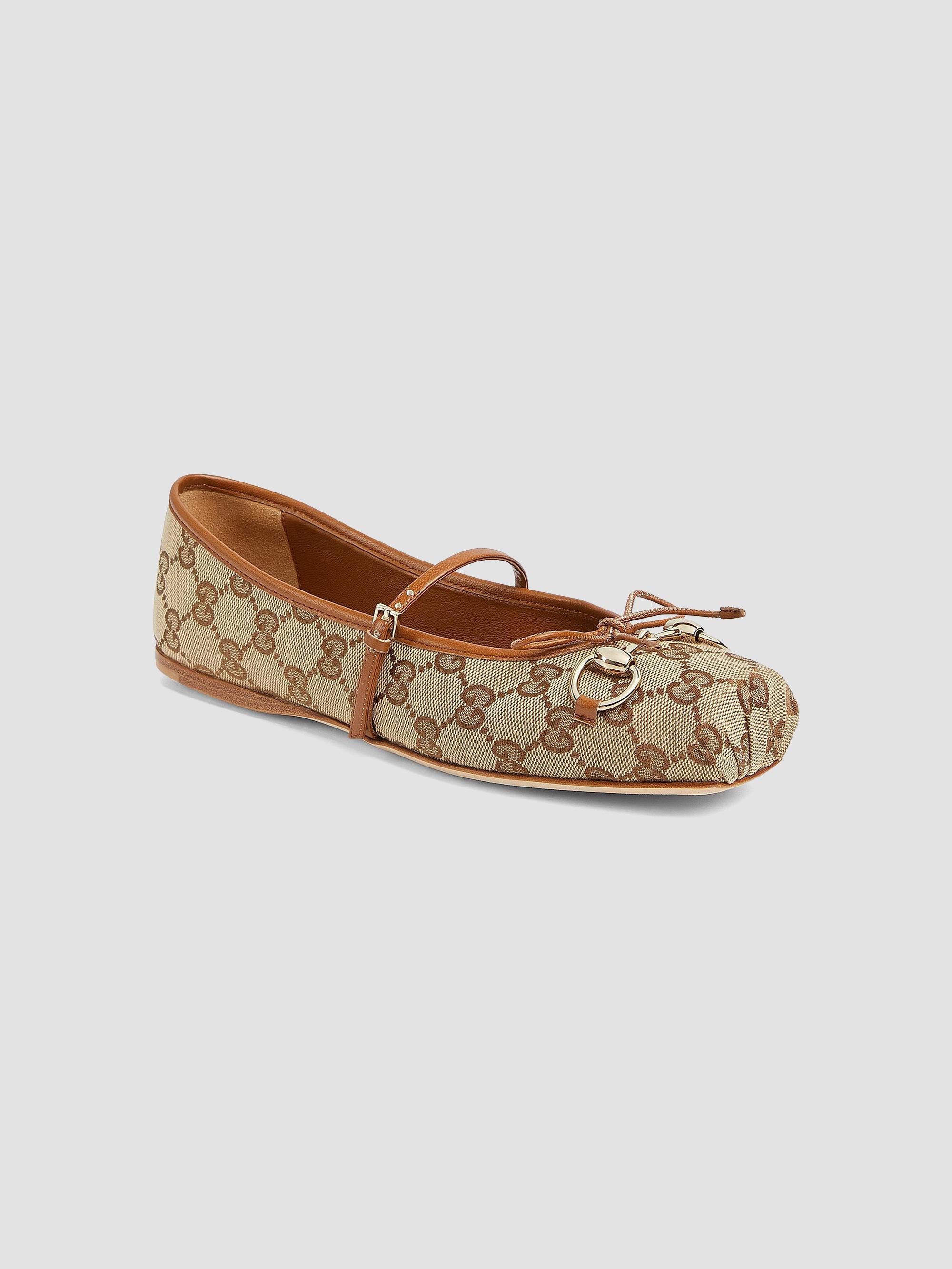 Gucci GG Canvas Horsebit Ballet Flats | Saks Fifth Avenue