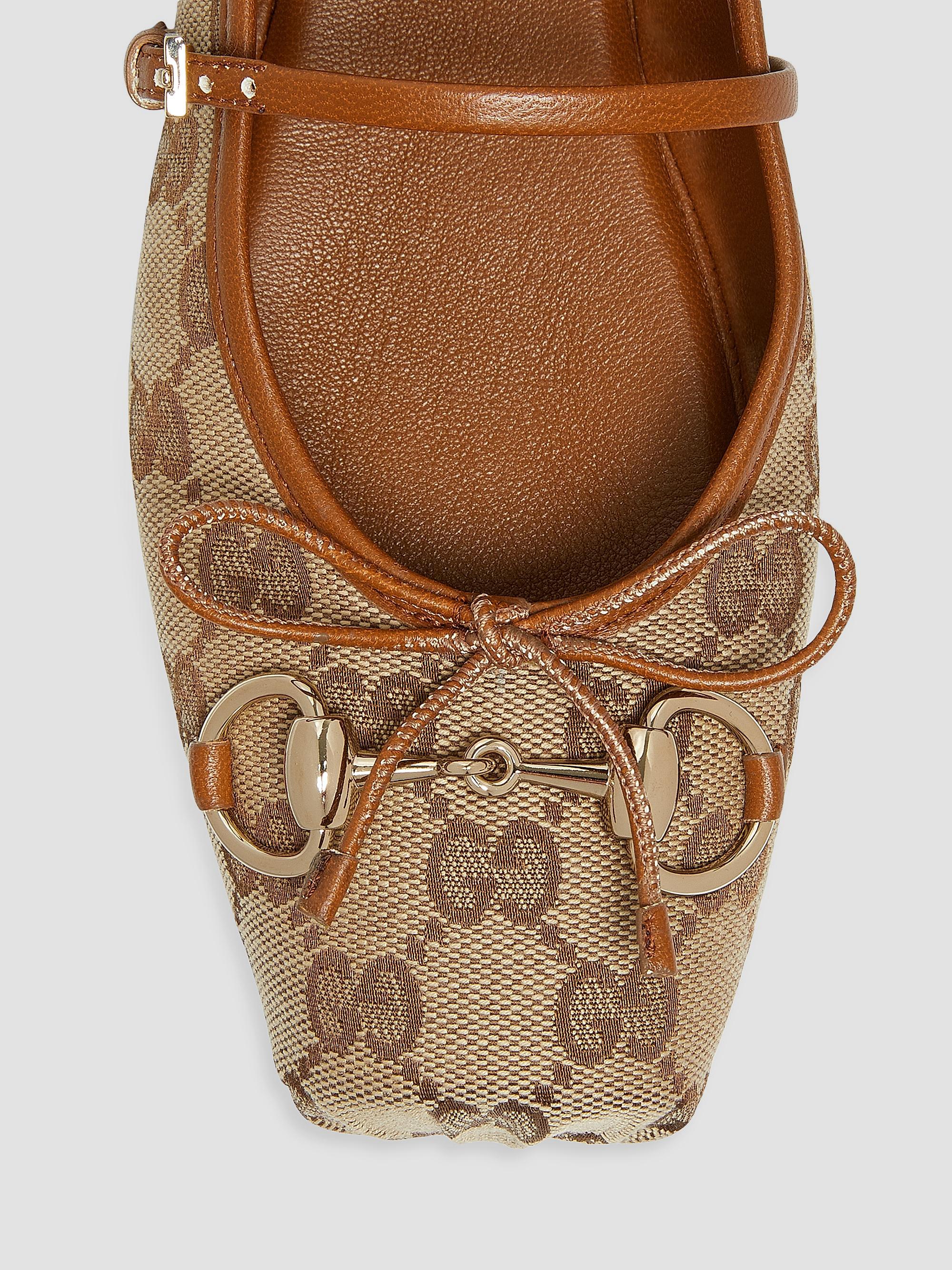 Gucci GG Canvas Horsebit Ballet Flats | Saks Fifth Avenue