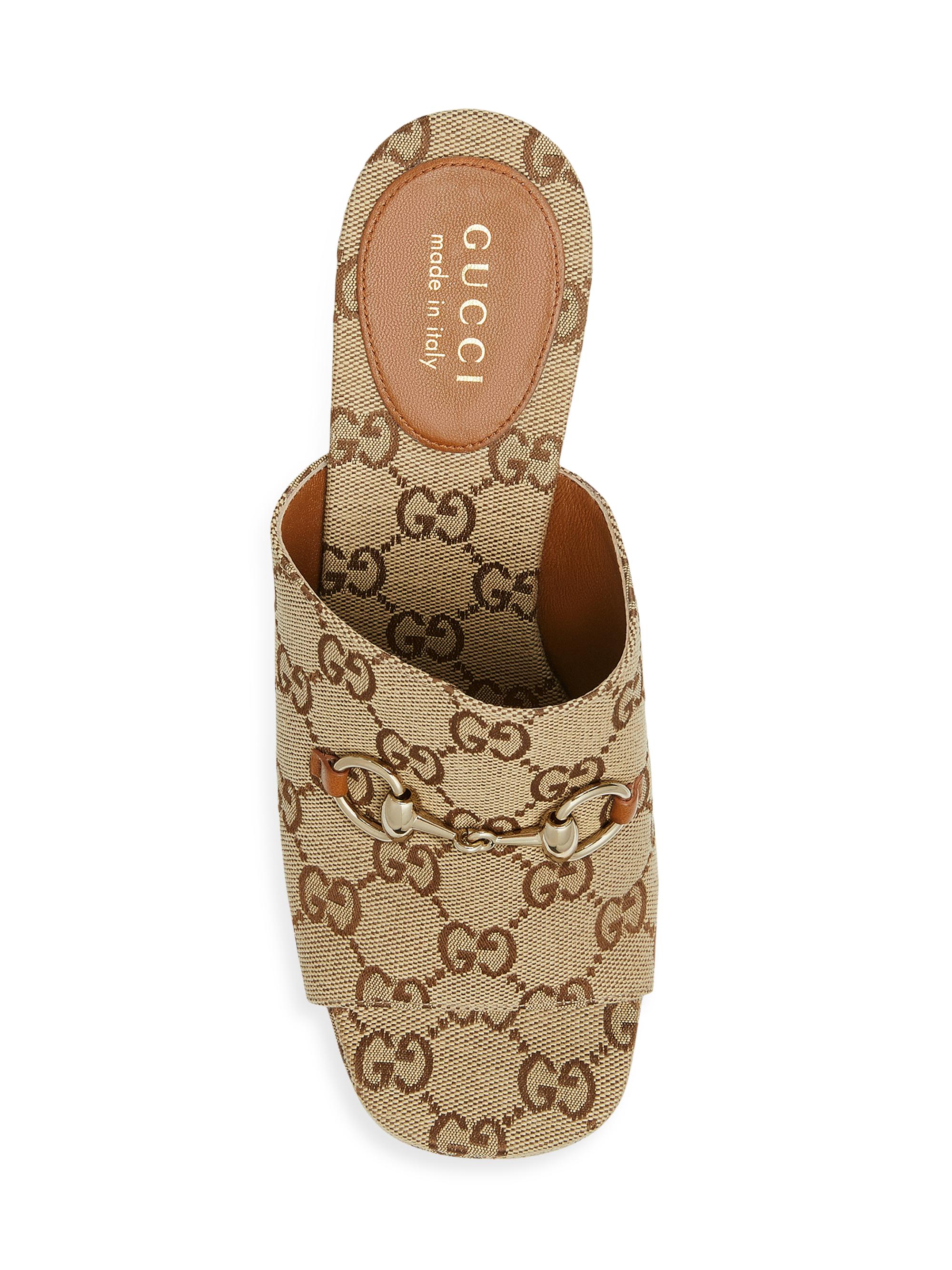 Gucci Carmen Canvas Slip-On Platform Sandals | Saks Fifth Avenue