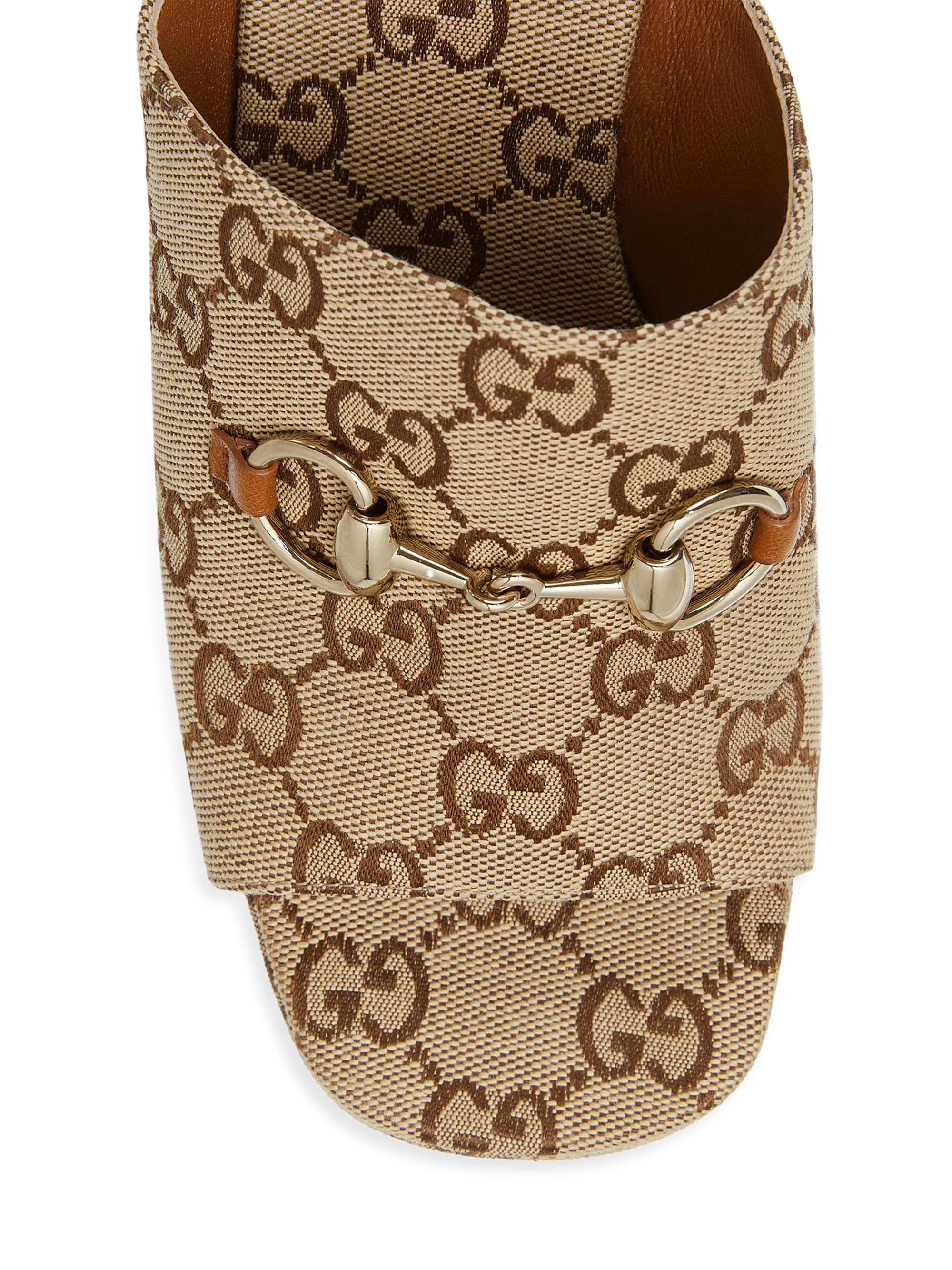 Gucci Carmen Canvas Slip-On Platform Sandals | Saks Fifth Avenue