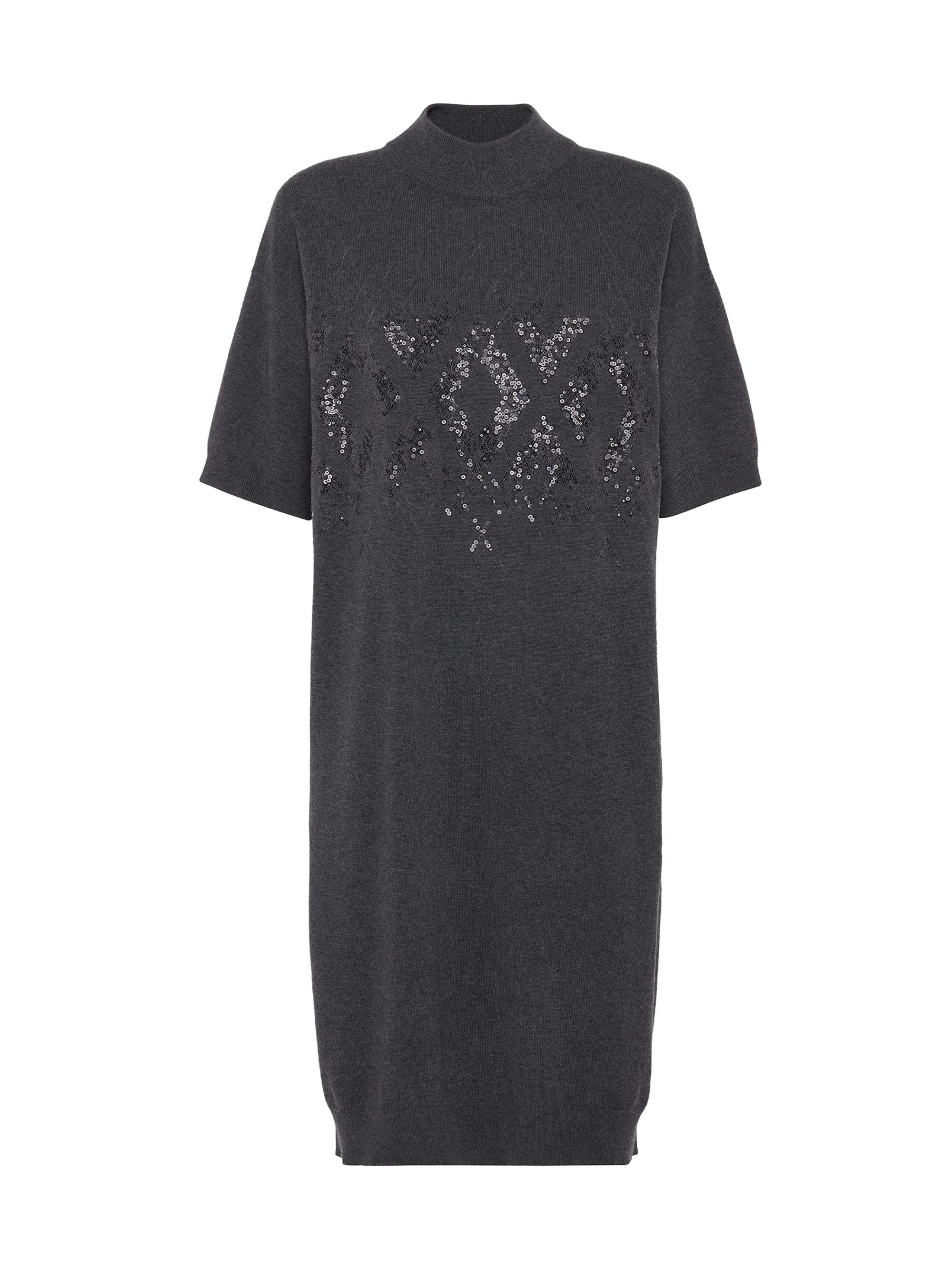 Brunello Cucinelli Women's Virgin Wool, Cashmere and Silk Knit Dress - Anthracite