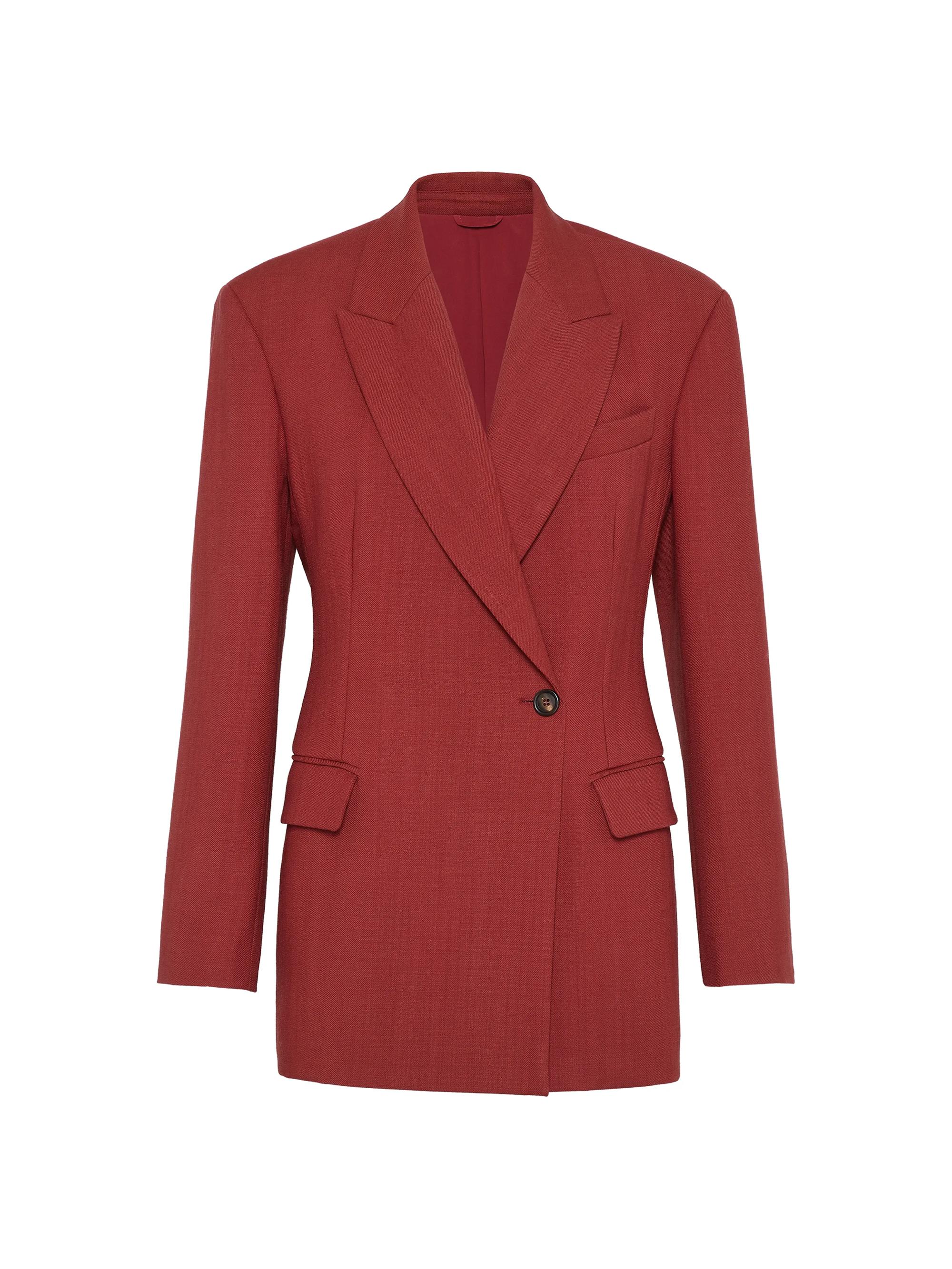 Brunello Cucinelli Women's Malfilé Virgin Wool Twill Blazer - Red