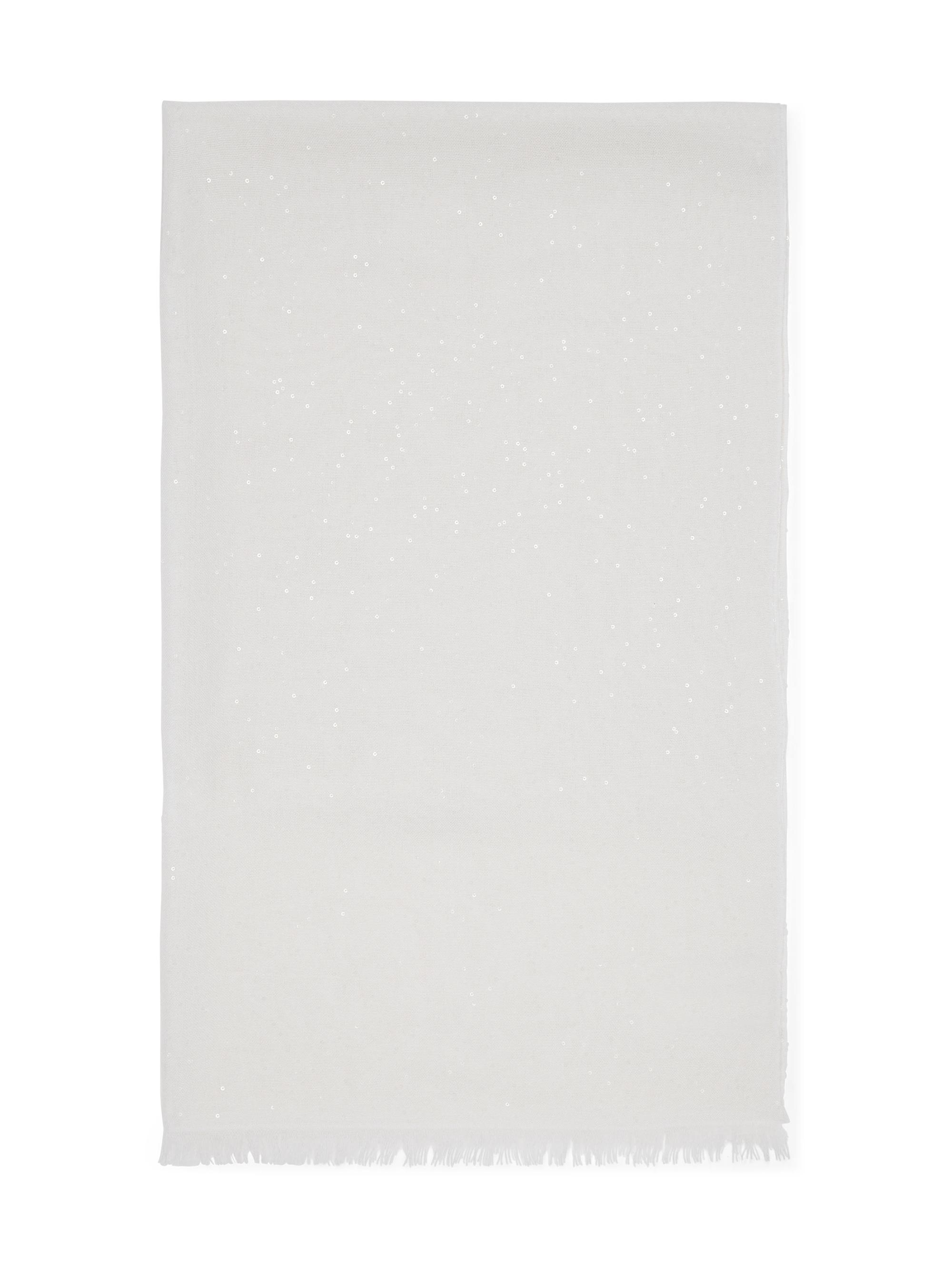 Brunello Cucinelli Women's Lightweight Cashmere and Silk Diamond Yarn Knit Scarf - White