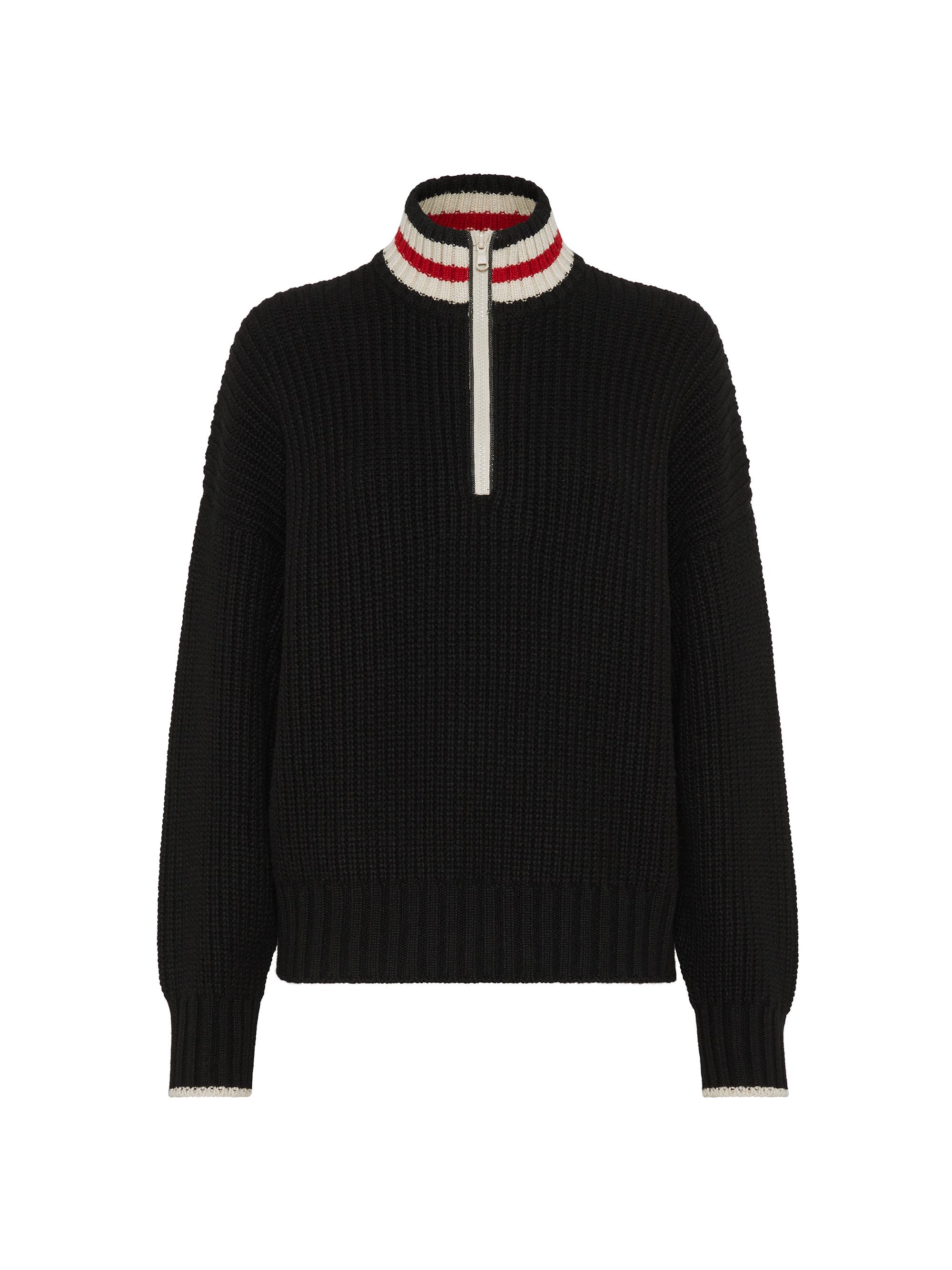 Brunello Cucinelli Women's Cashmere Feather Yarn English Rib Turtleneck Sweater - Black