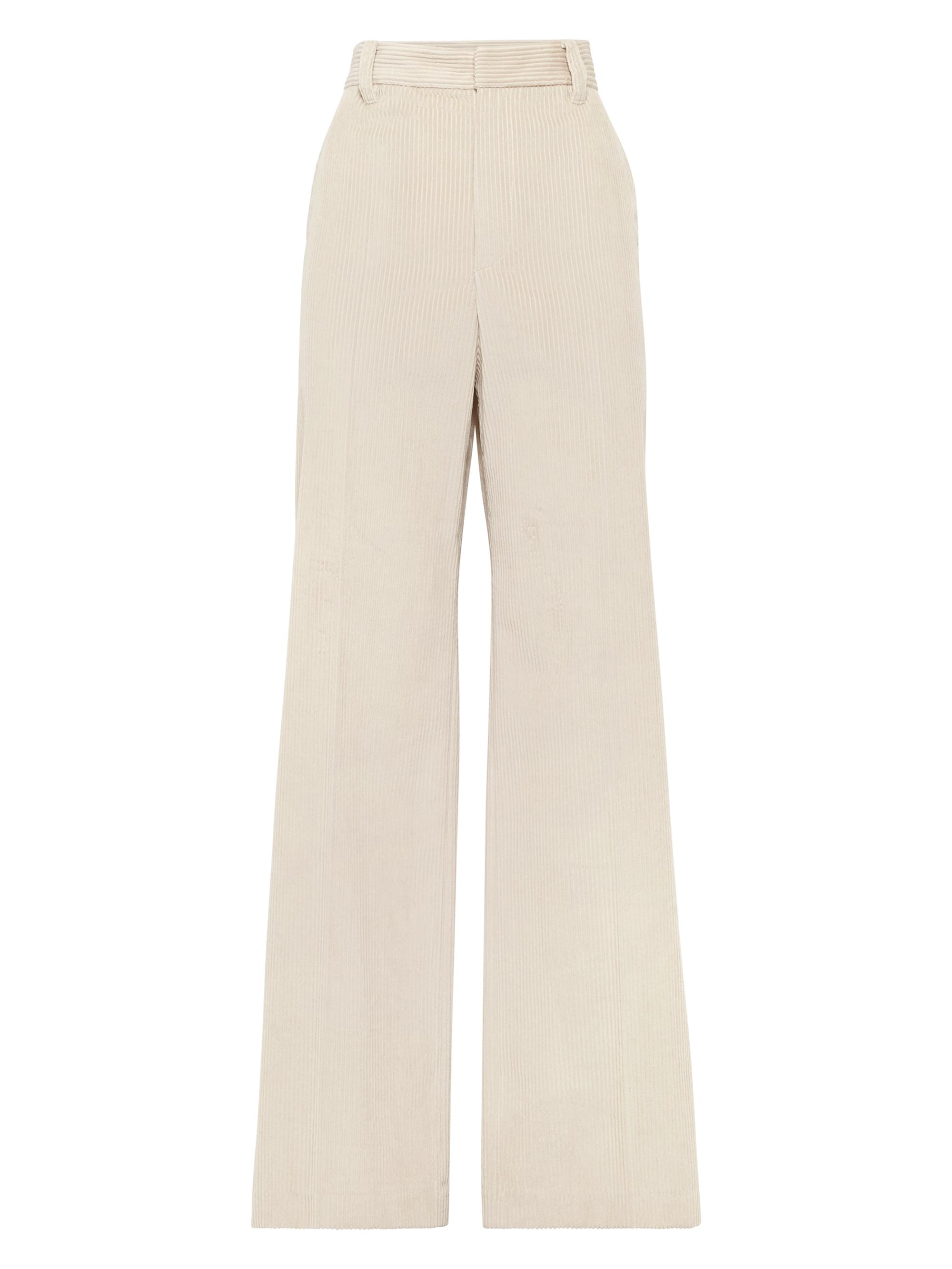 Brunello Cucinelli Women's Cotton Corduroy Loose Trousers - Beige
