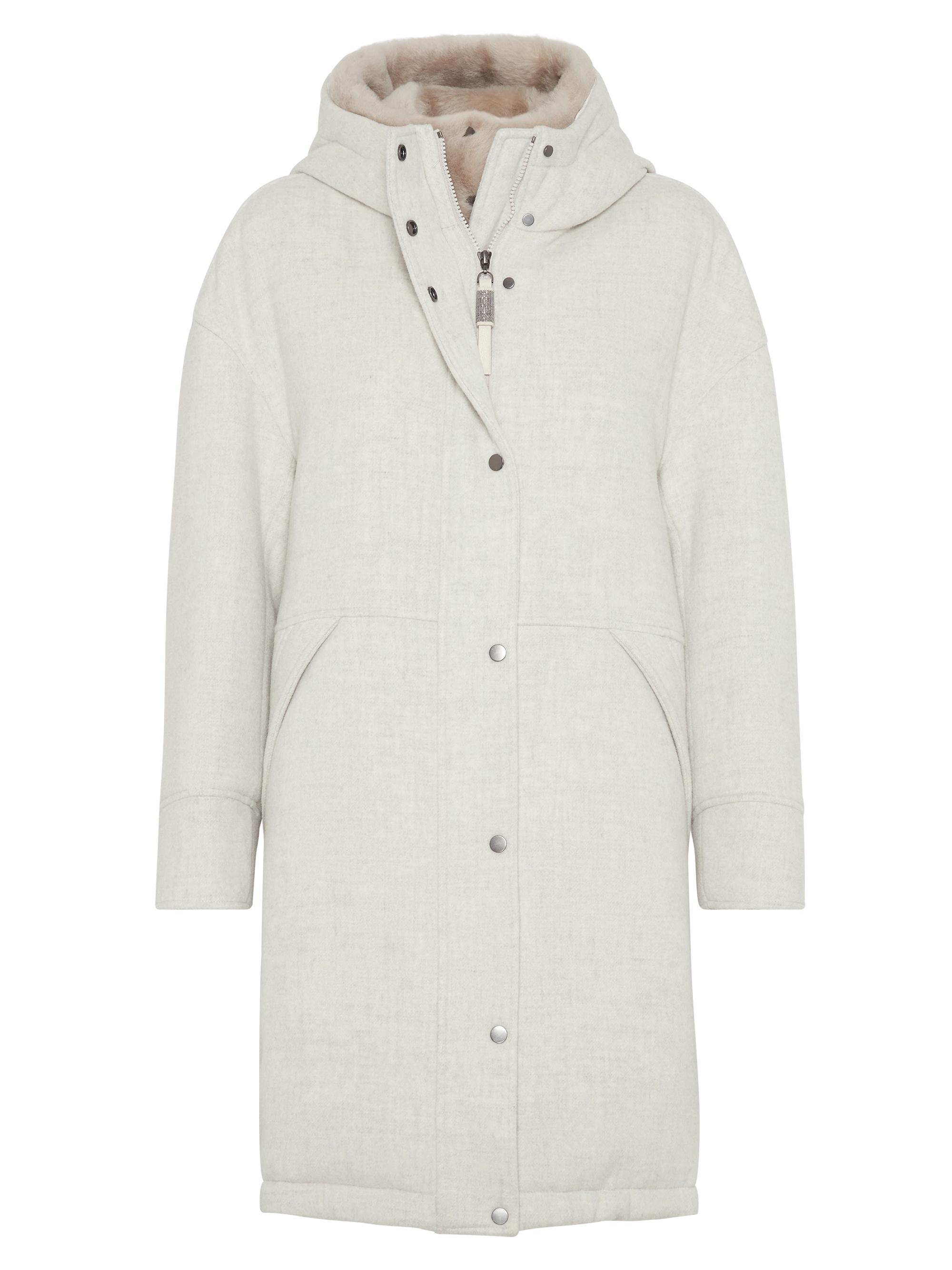 Brunello Cucinelli Women's Virgin Wool and Cashmere Double Cloth Down Parka - Light Grey