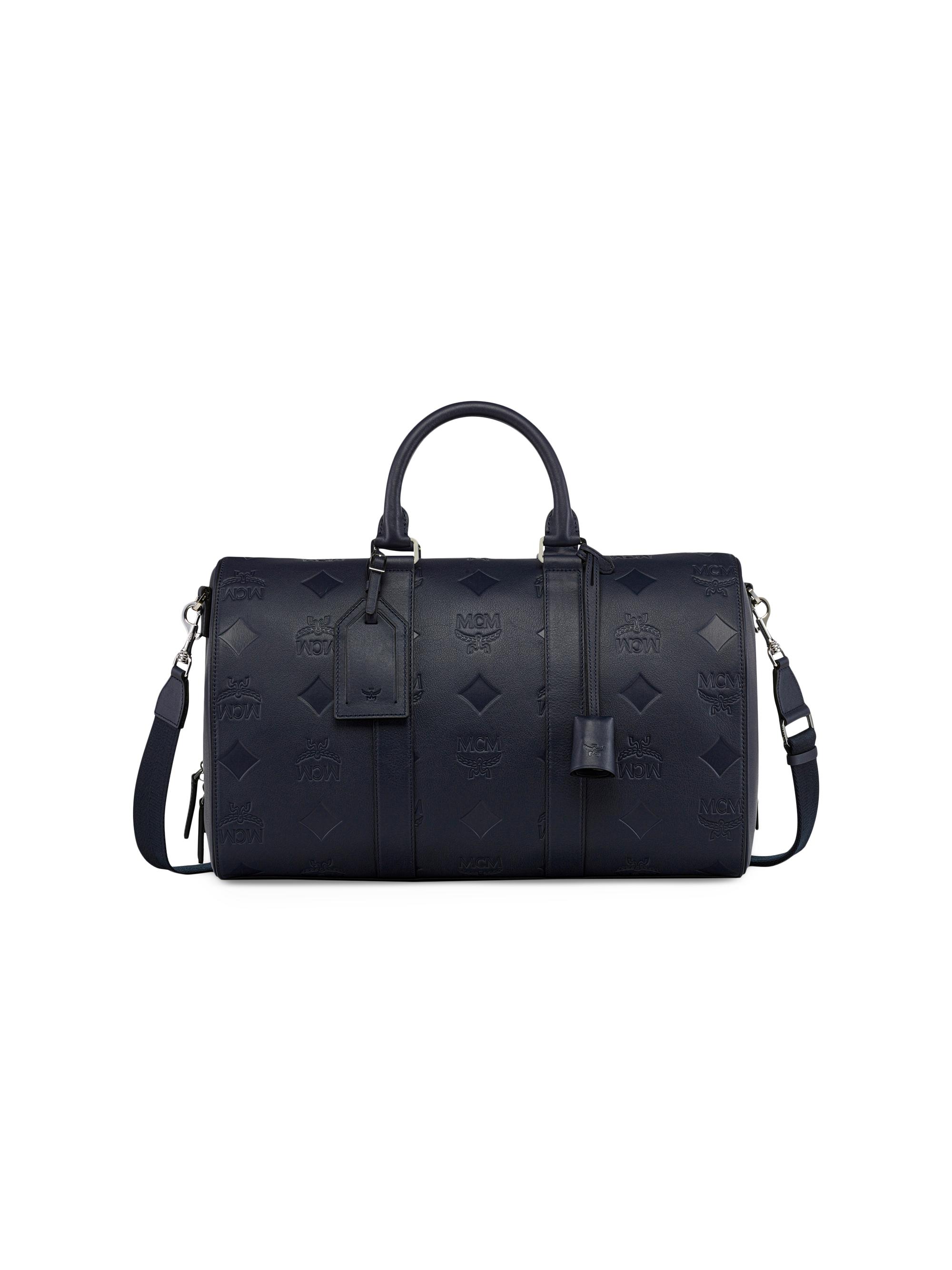 MCM Men's Small Ottomar Leather Weekender - Navy Blazer