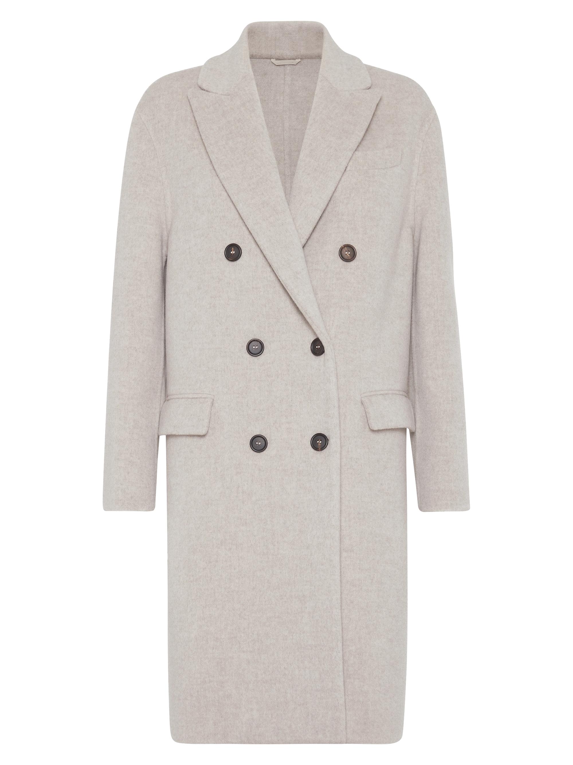 Brunello Cucinelli Women's Hand Crafted Virgin Wool and Cashmere Double Cloth Coat - Cool Beige