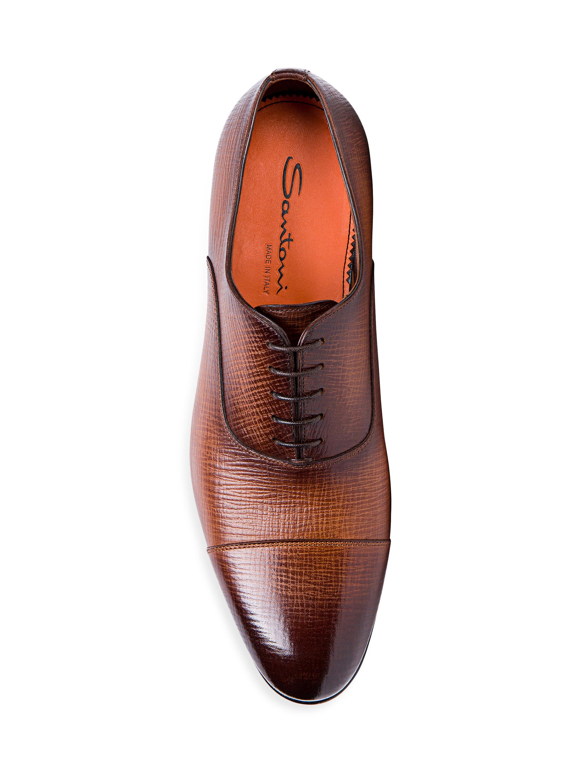 Santoni Darian Embossed Leather Dress Shoes | Saks Fifth Avenue display picture 1