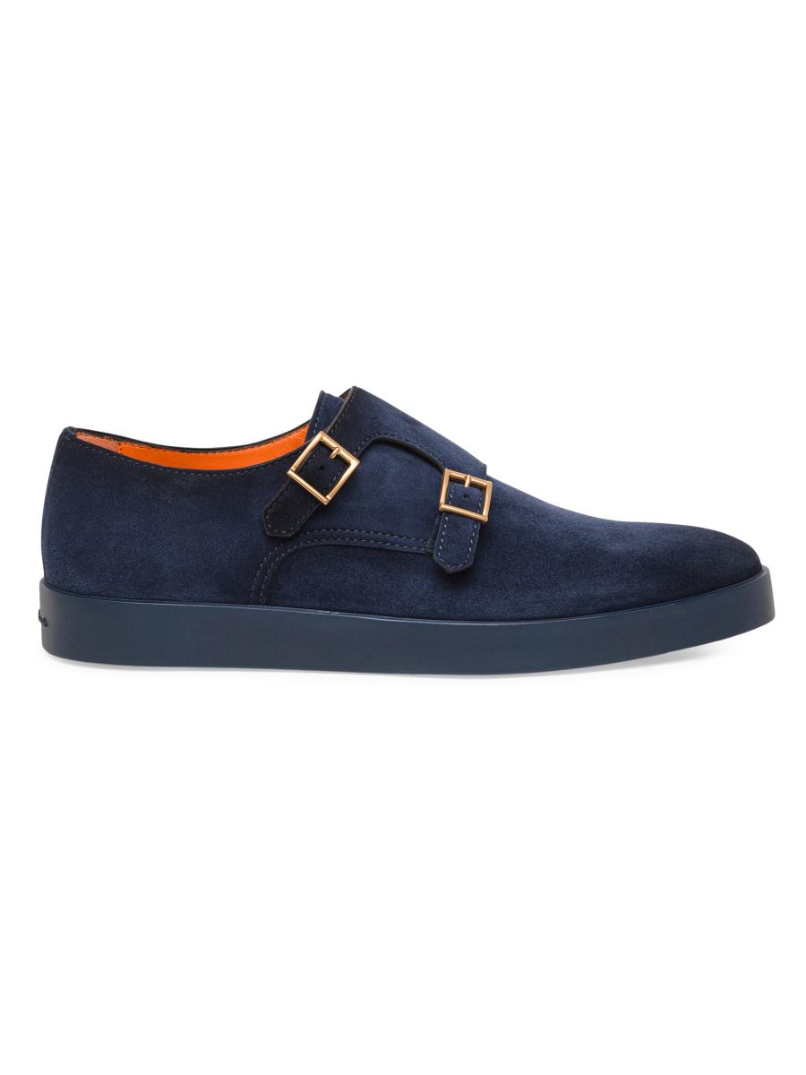 Santoni Atlantis Suede Double Monk Strap Shoes | Saks Fifth Avenue