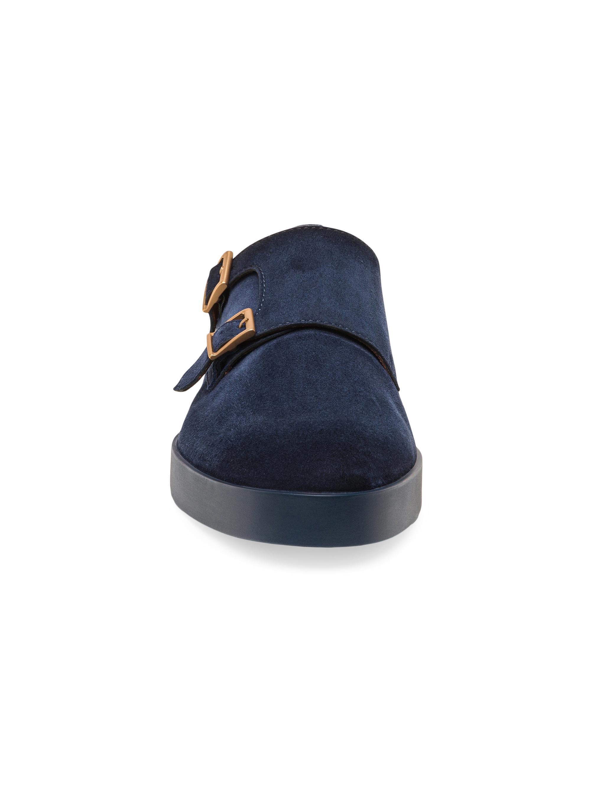 Men\'s Santoni blue suede Atlantis double Monk strap shoes size 9 US made Italy Santoni Atlantis Suede Double Monk Strap Shoes | Saks Fifth  main image 2