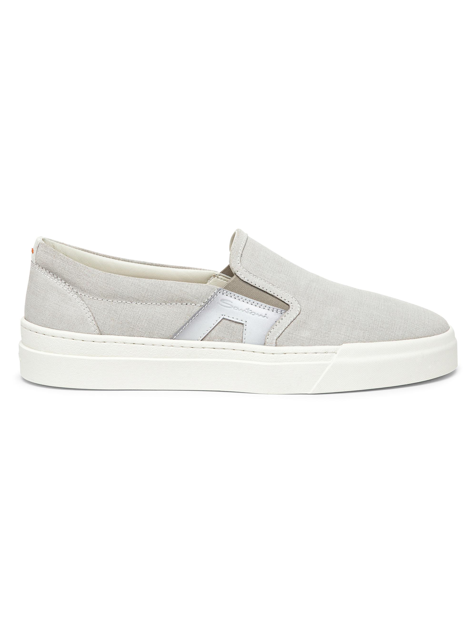 Santoni Men's Suede Slip-On Sneakers - White
