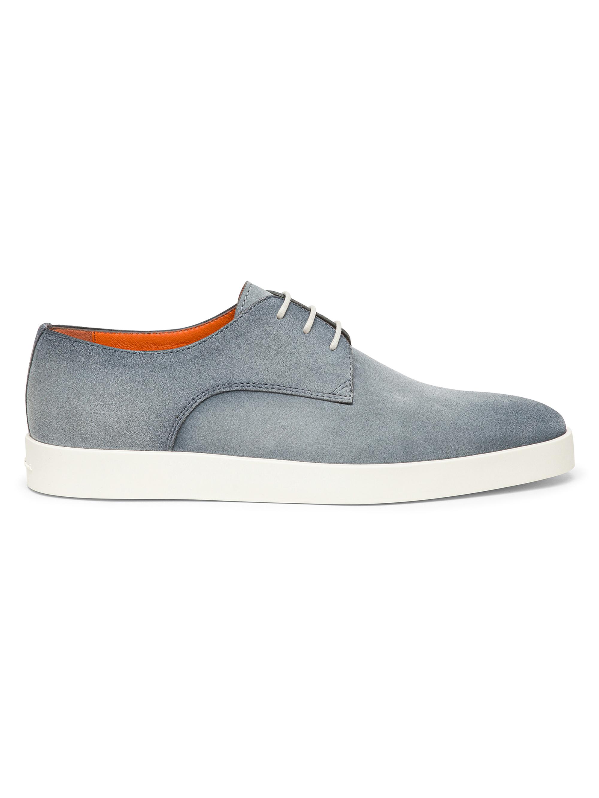 Santoni Men's Dilate Suede Derbys - Light Blue