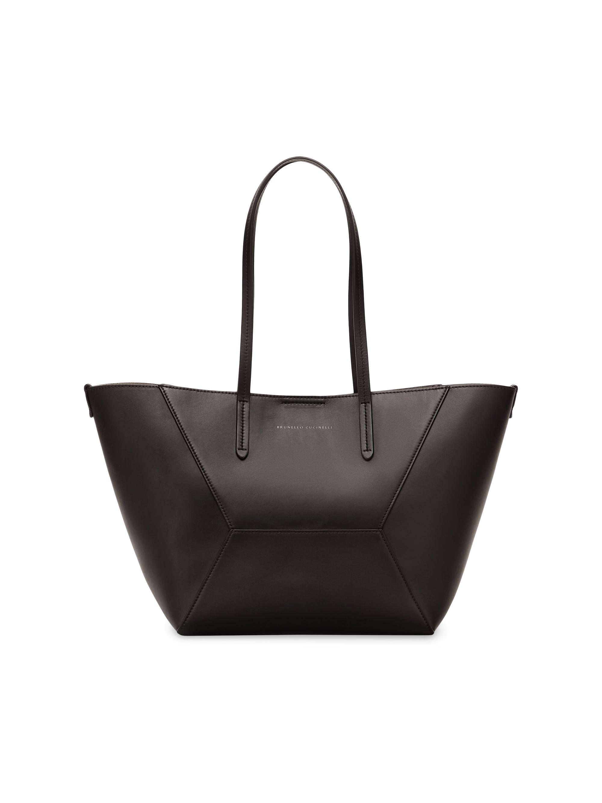 Brunello Cucinelli Women's Duo  Bag in Calfskin with Monili - Brown