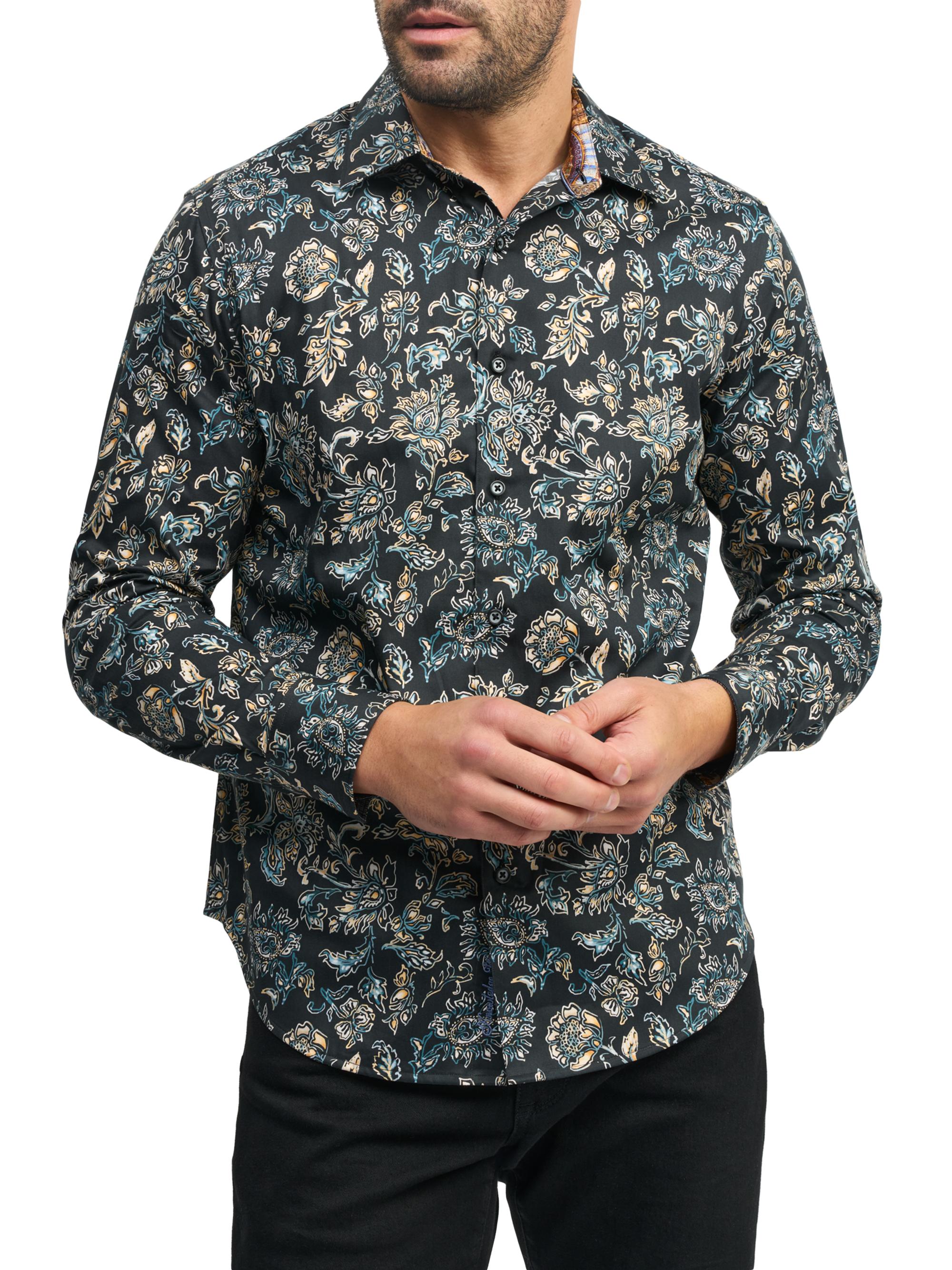 Robert Graham Men's Evans Floral Stretch Cotton Shirt - Black