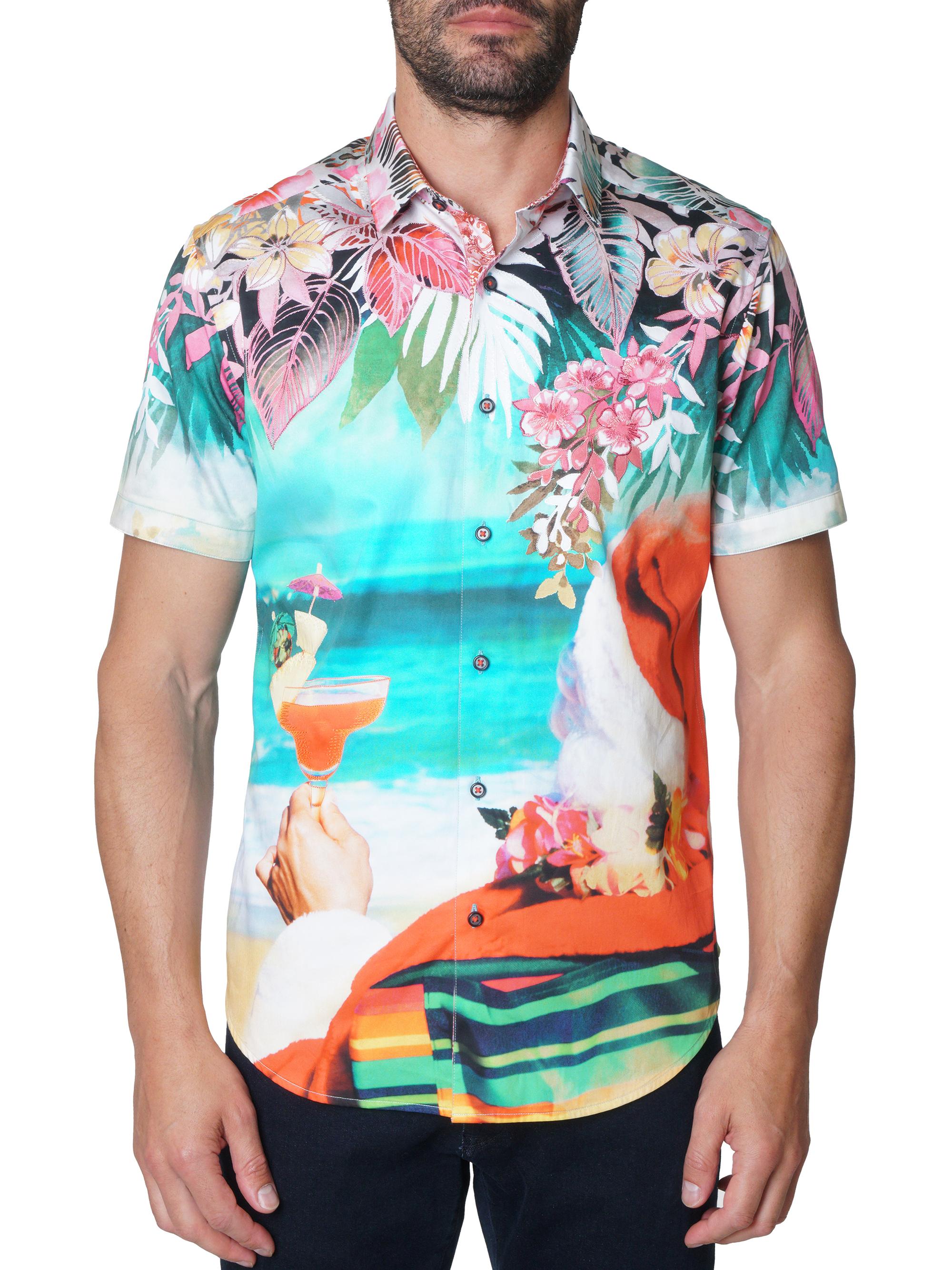 Robert Graham Men's Beach Santa Button-Front Short-Sleeve Shirt