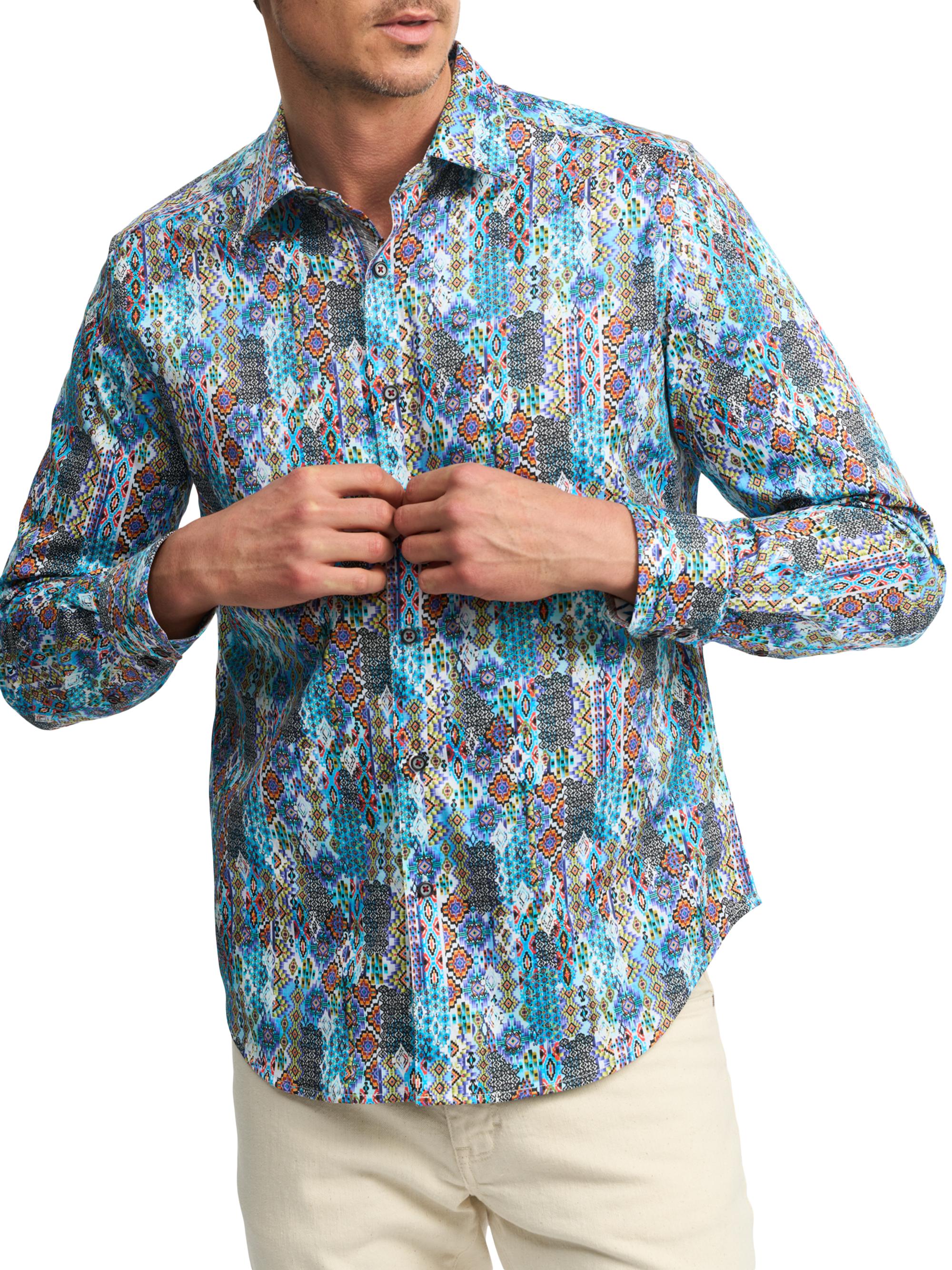 Robert Graham Men's Merola Abstract Long-Sleeve Button-Front Shirt