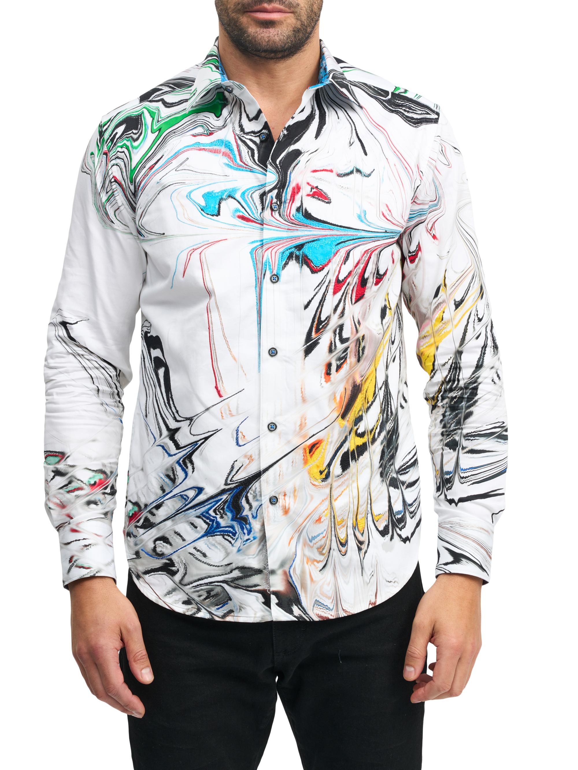 Robert Graham Men's Peyote Woven Shirt - White