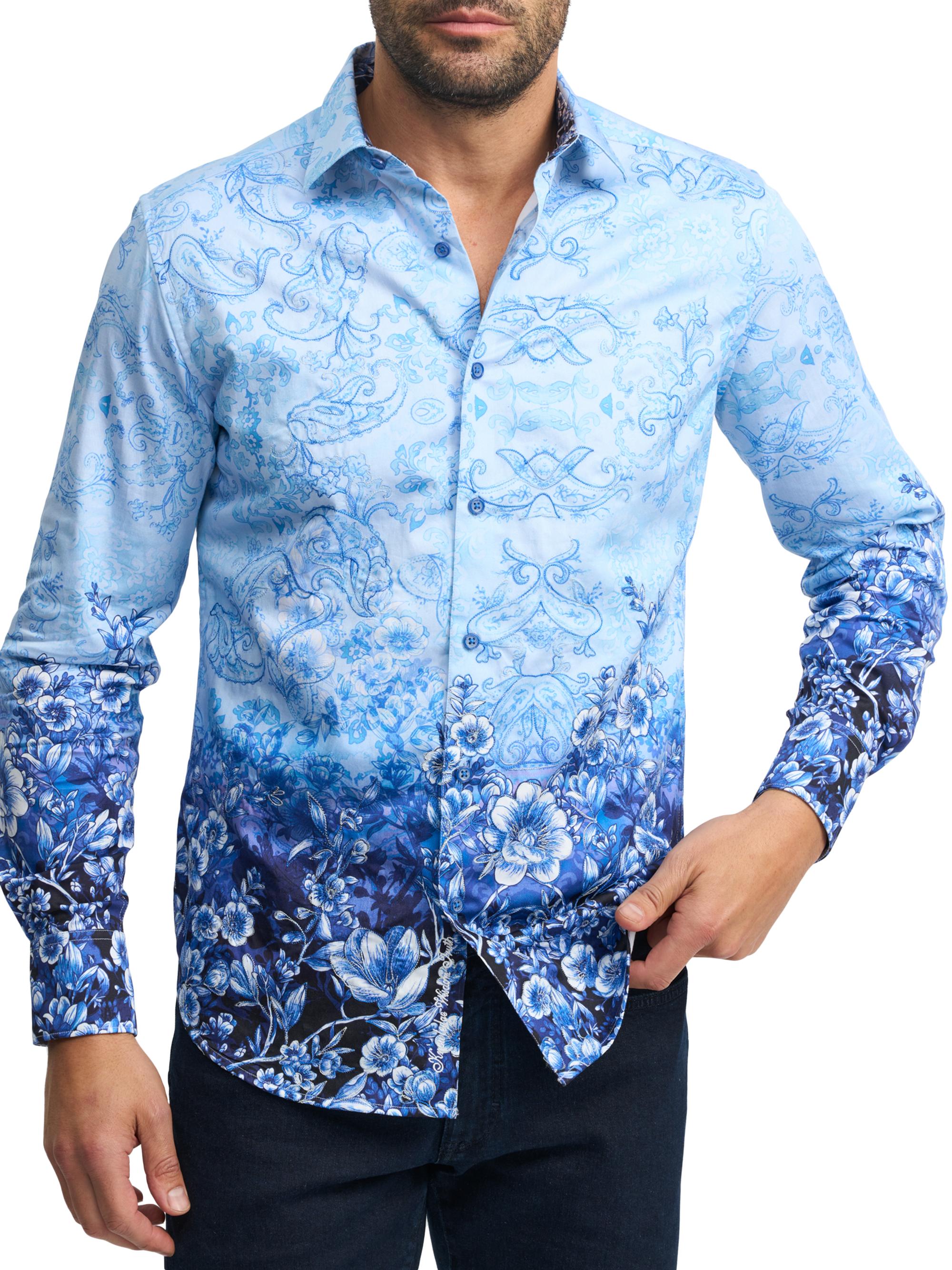 Robert Graham Men's Fondsworth Woven Shirt - Light Blue