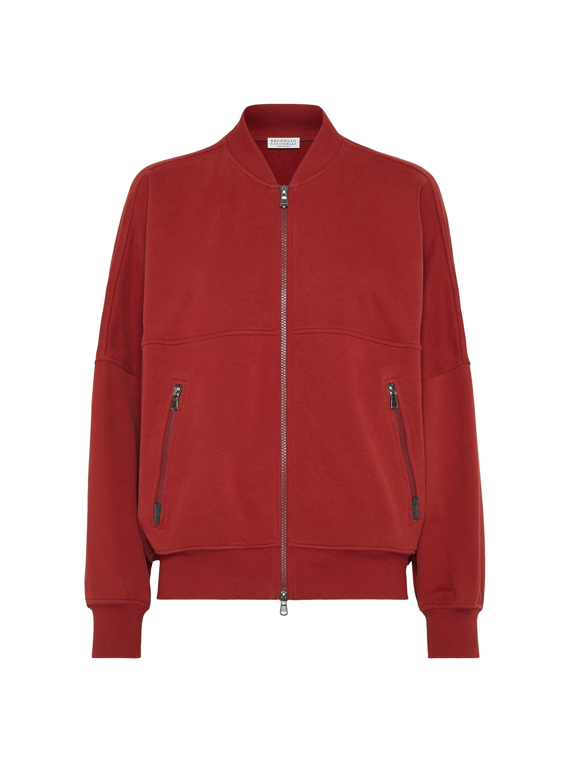 Brunello Cucinelli Women's Cotton Smooth French Terry Sweatshirt - Red