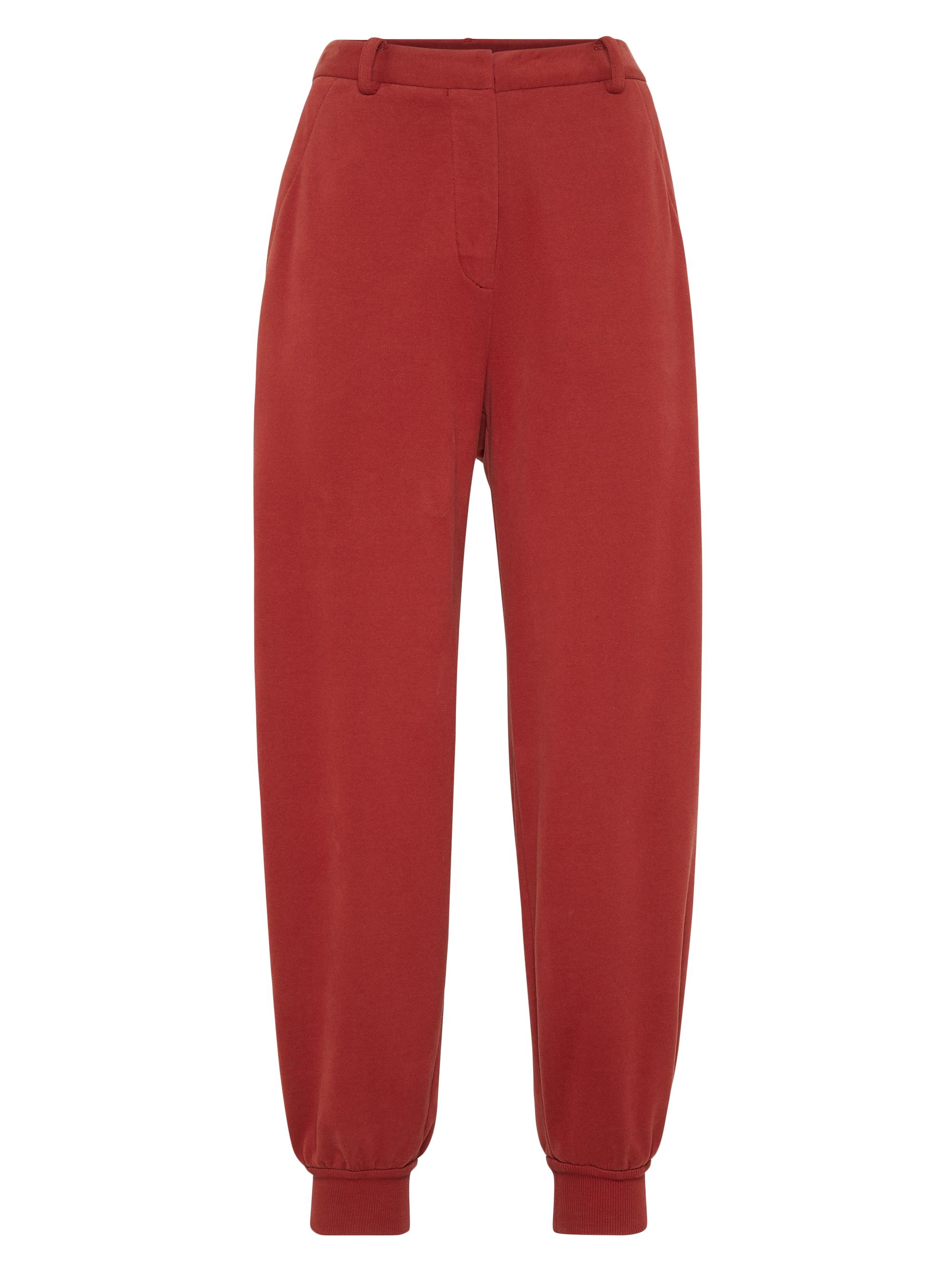 Brunello Cucinelli Women's Cotton Smooth French Terry Trousers - Red