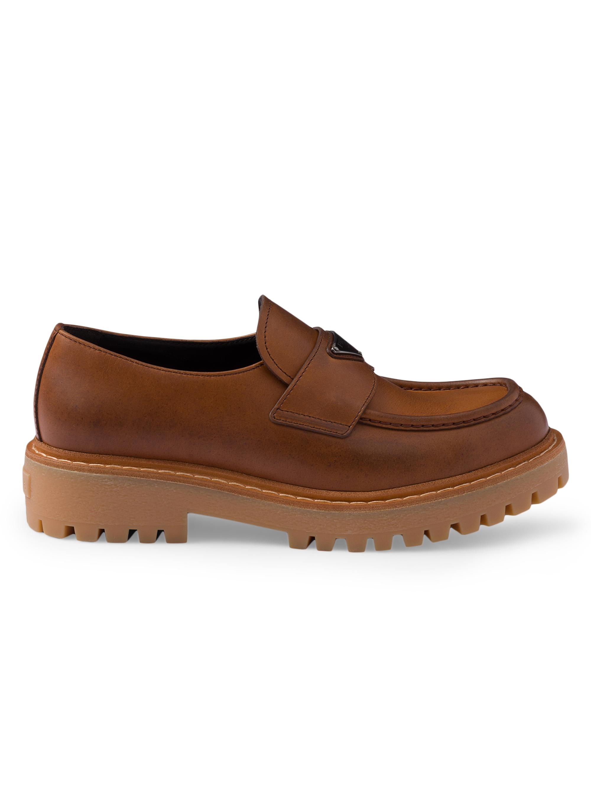 Prada Men's Leather Loafers - Brown
