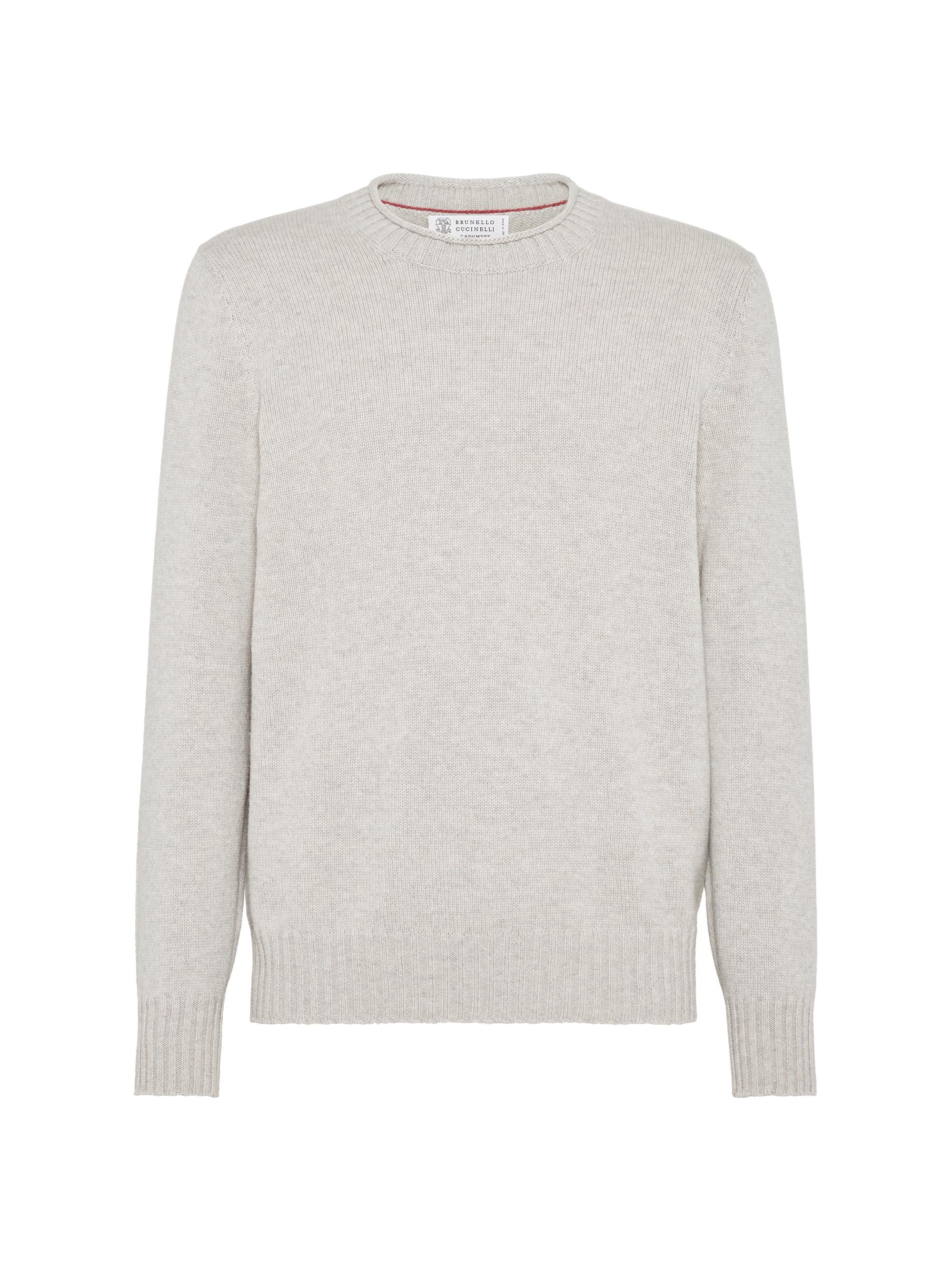 Brunello Cucinelli Men's Cashmere Sweater - Stone Grey