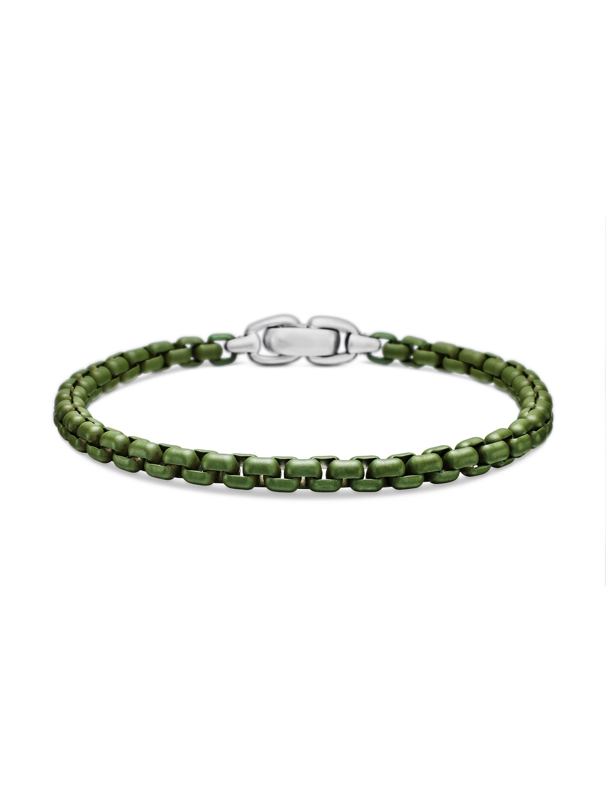 David Yurman Men's Box Chain Bracelet in Sterling Silver - Green