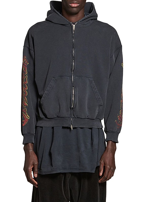 Shop Balenciaga Offshore Zip-Up Medium Fit Hoodie | Saks Shop Balenciaga Offshore Zip-Up Medium Fit Hoodie | Saks