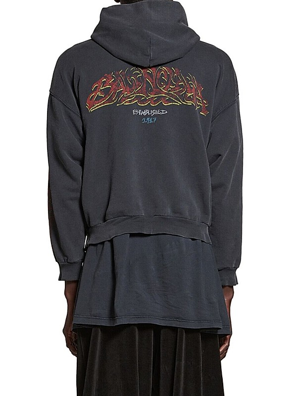 Shop Balenciaga Offshore Zip-Up Medium Fit Hoodie | Saks Shop Balenciaga Offshore Zip-Up Medium Fit Hoodie | Saks