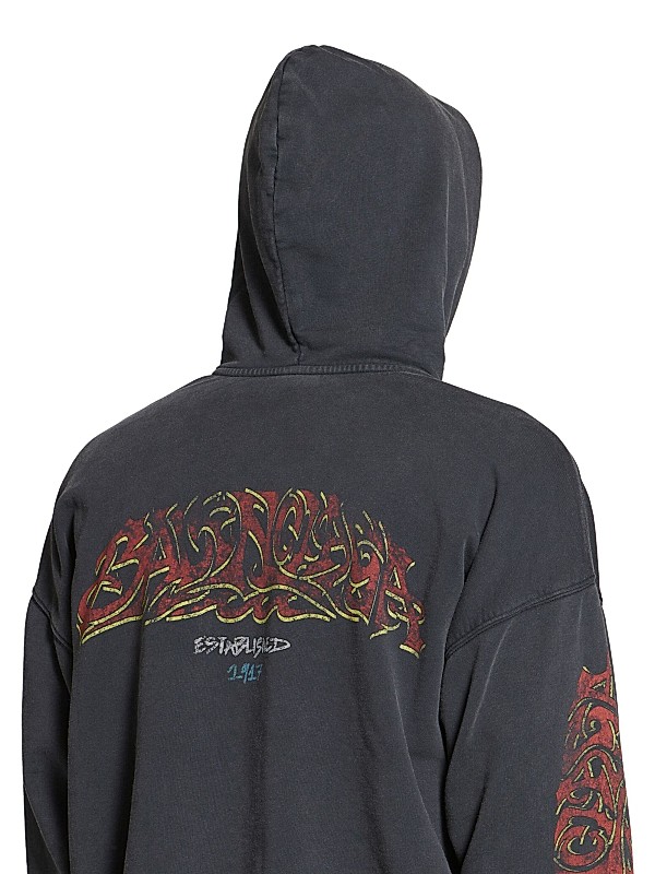 Shop Balenciaga Offshore Zip-Up Medium Fit Hoodie | Saks Shop Balenciaga Offshore Zip-Up Medium Fit Hoodie | Saks